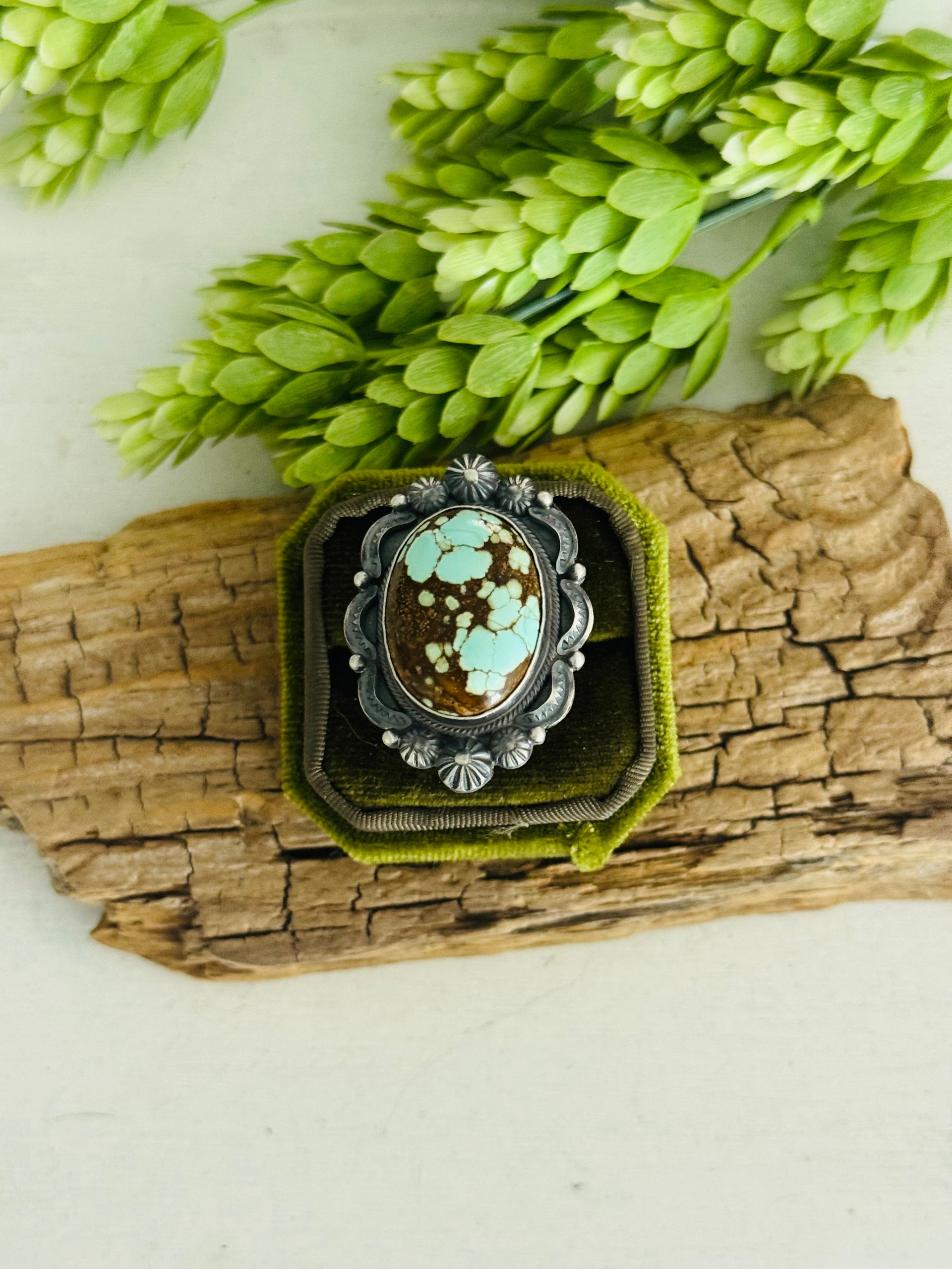 Bennie Ramone #8 Turquoise & Sterling Sliver Adjustable Ring