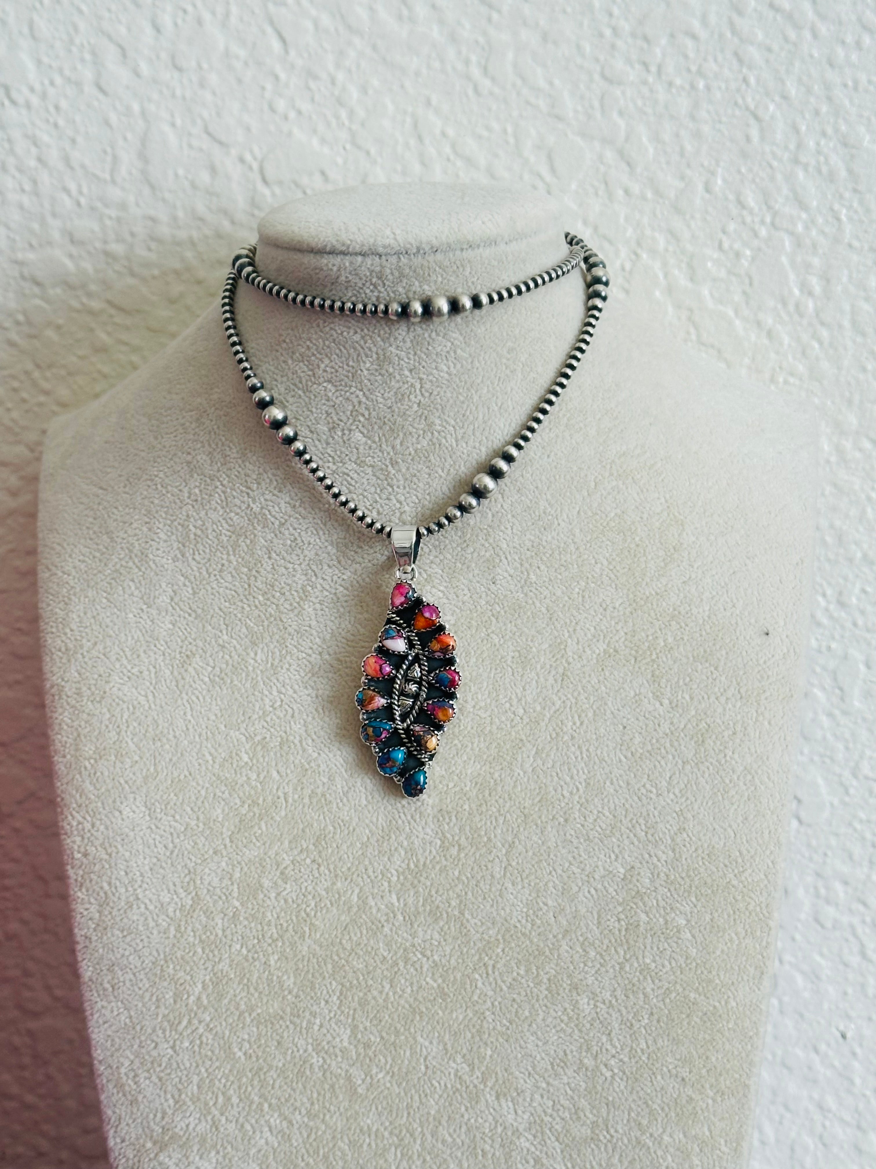TTD “Twin Flame” Mohave Turquoise & Sterling Silver Pendant