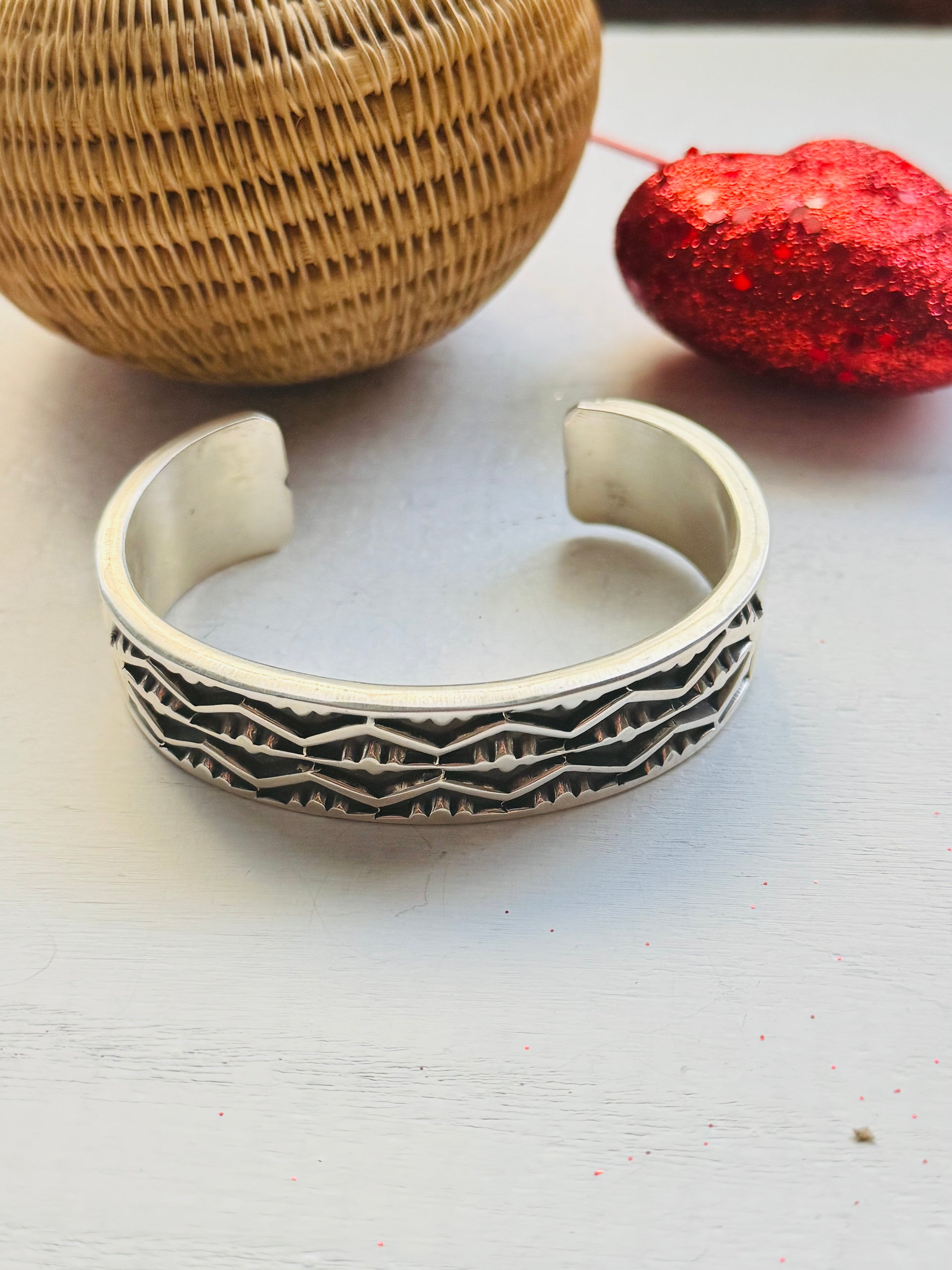 Jerold Tahe Sterling Silver Cuff Bracelet