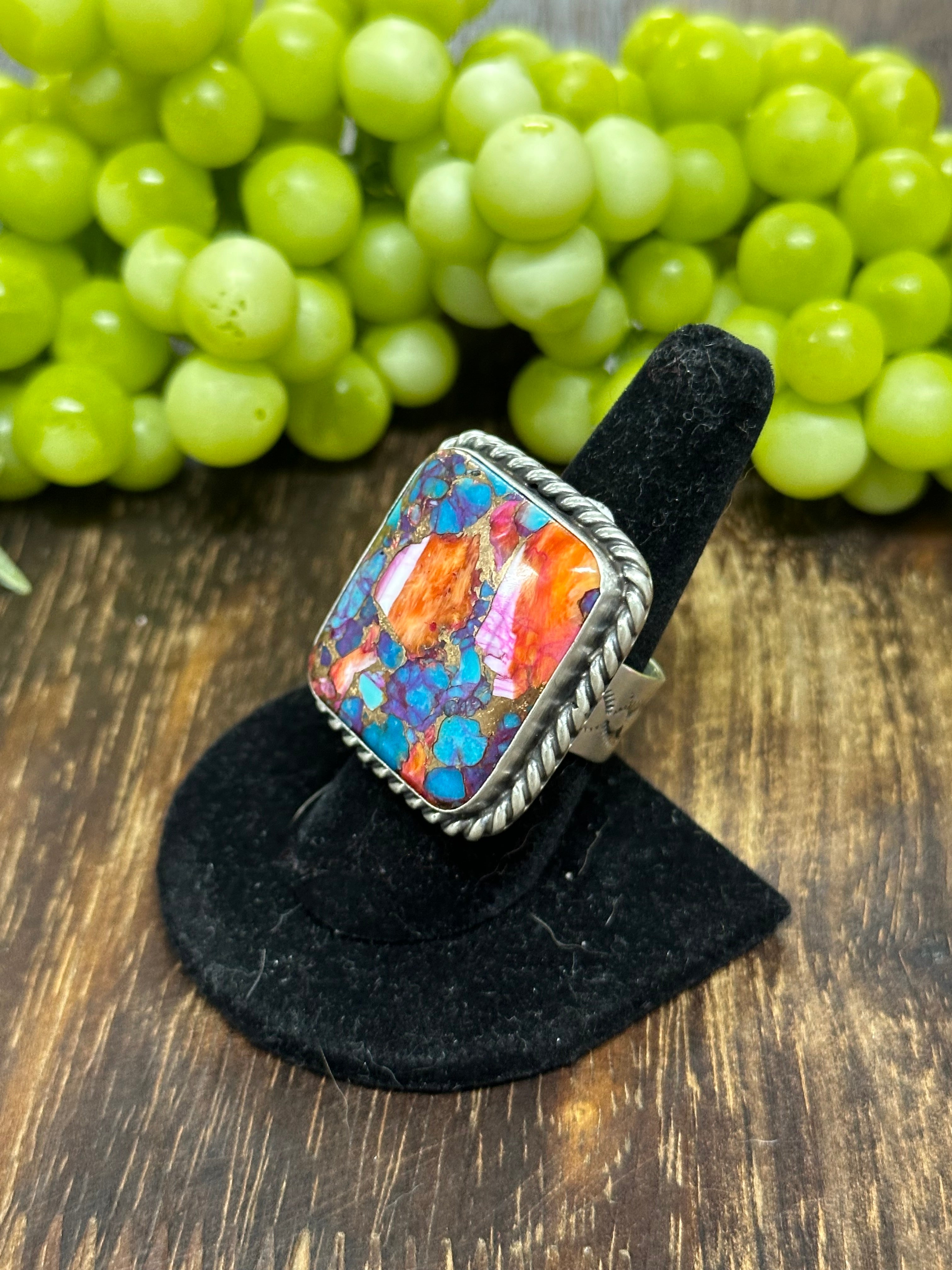 Augustine Largo Mohave Turquoise & Sterling Silver Adjustable Ring