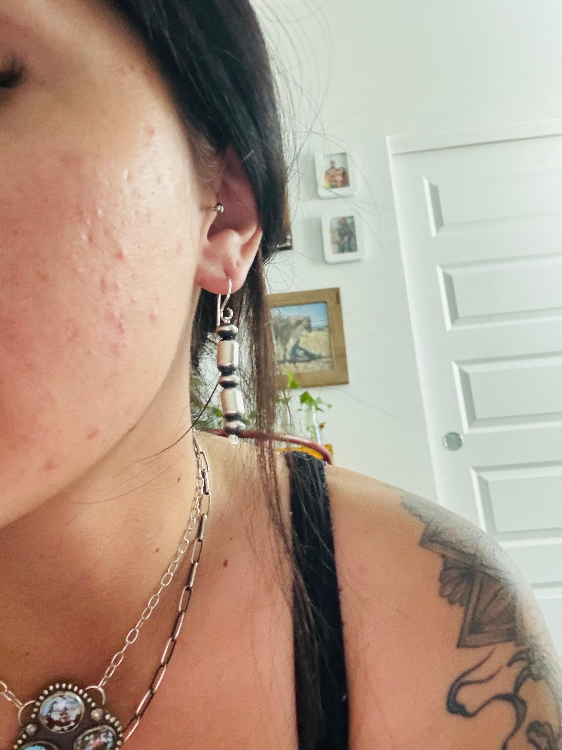 Tonisha Haley Handmade Sterling Silver Beaded Dangle Earrings