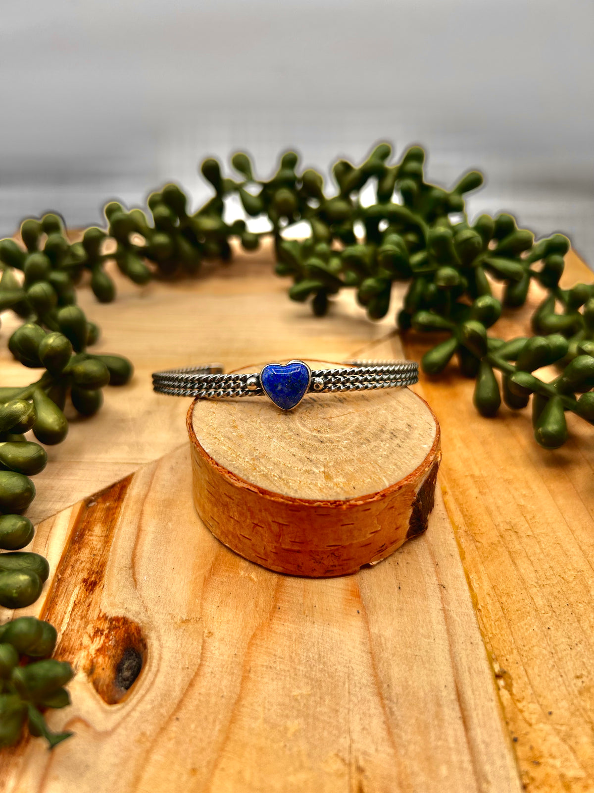 Navajo Made Lapis & Sterling Silver Cuff Bracelet