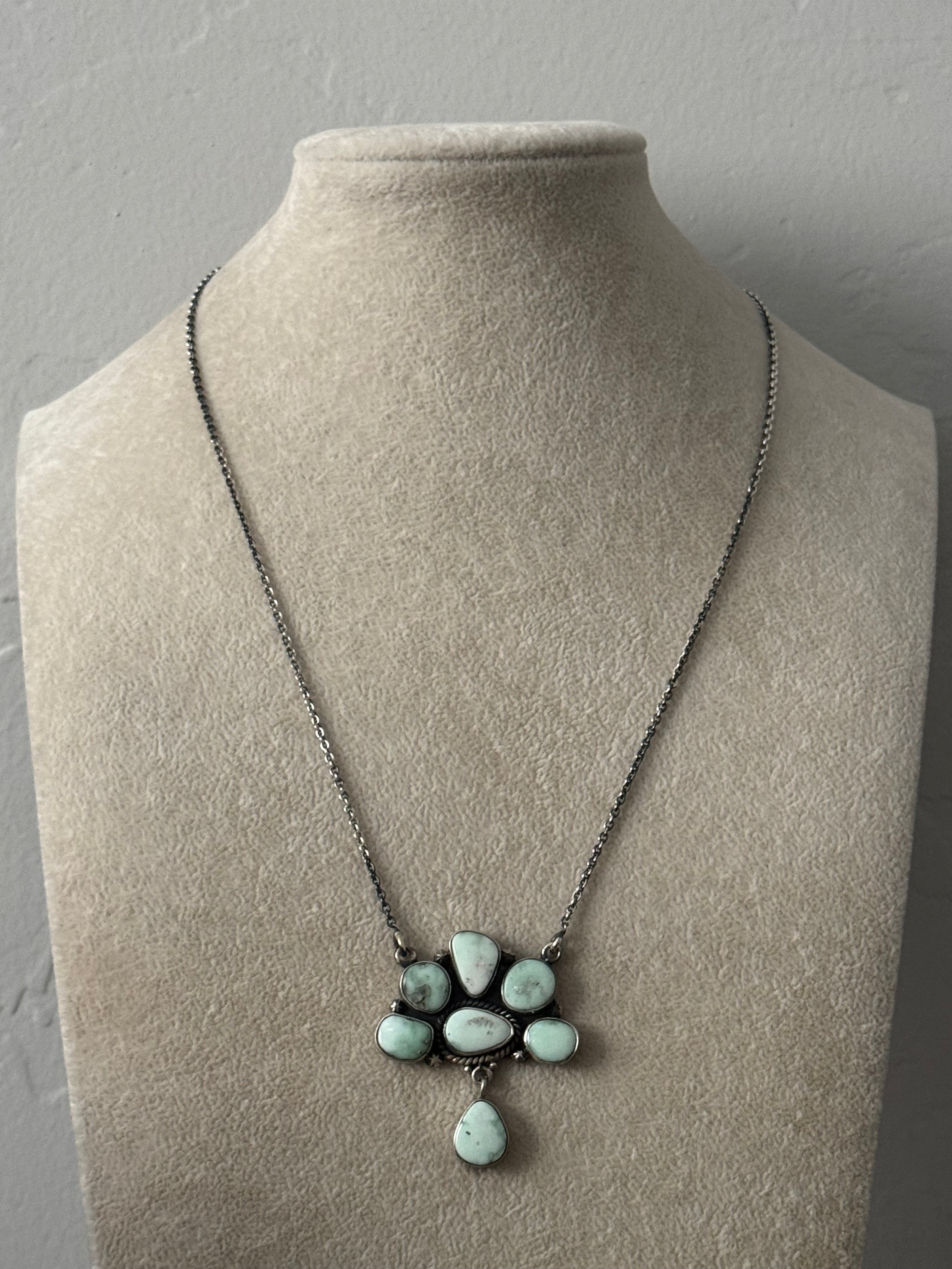 Southwest Paloma Variscite & Sterling Silver Necklace