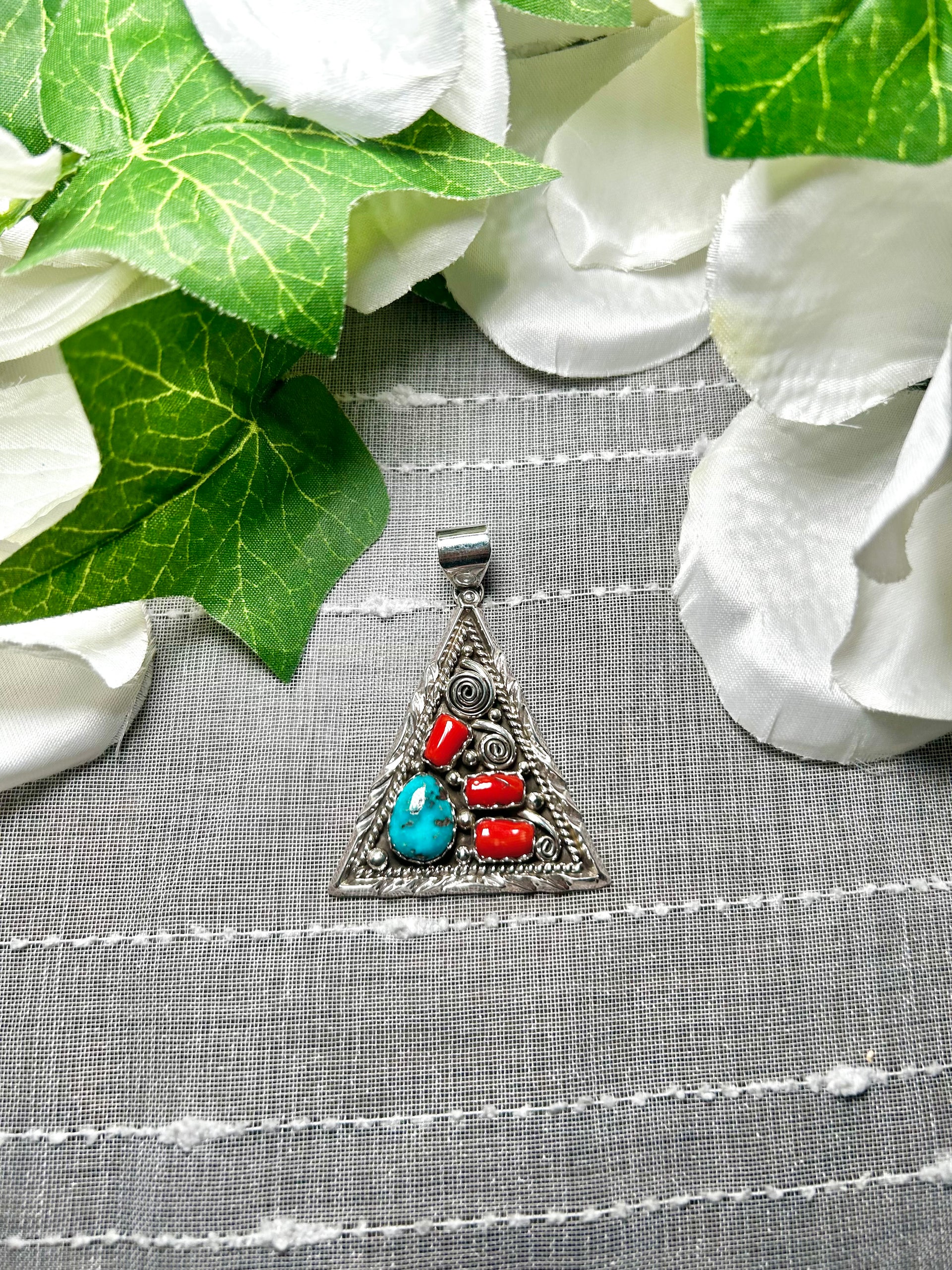 Julia Etsilly Multi Stone & Sterling Silver Pendant