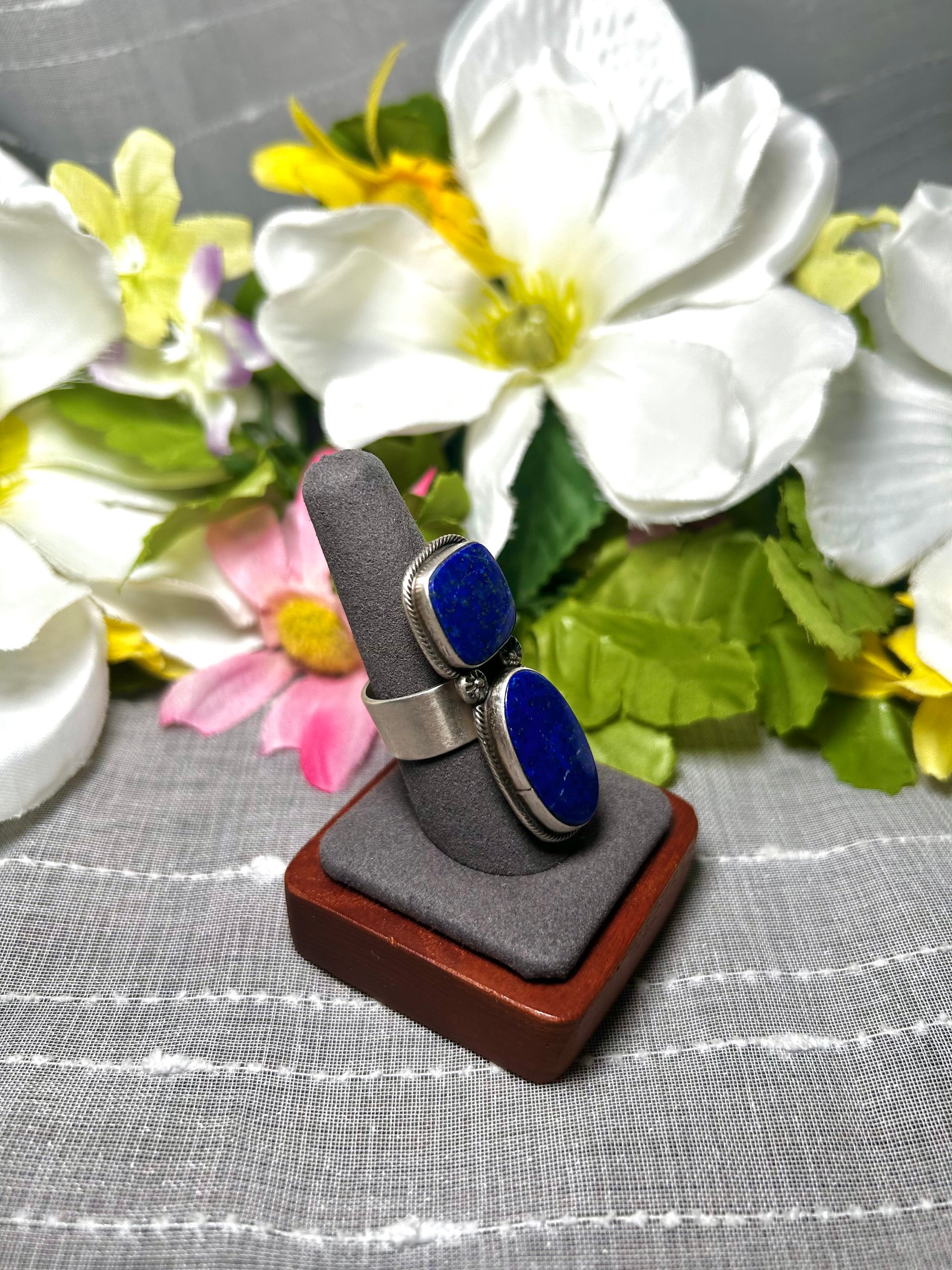 Travis Jim Lapis & Sterling Silver Adjustable Ring