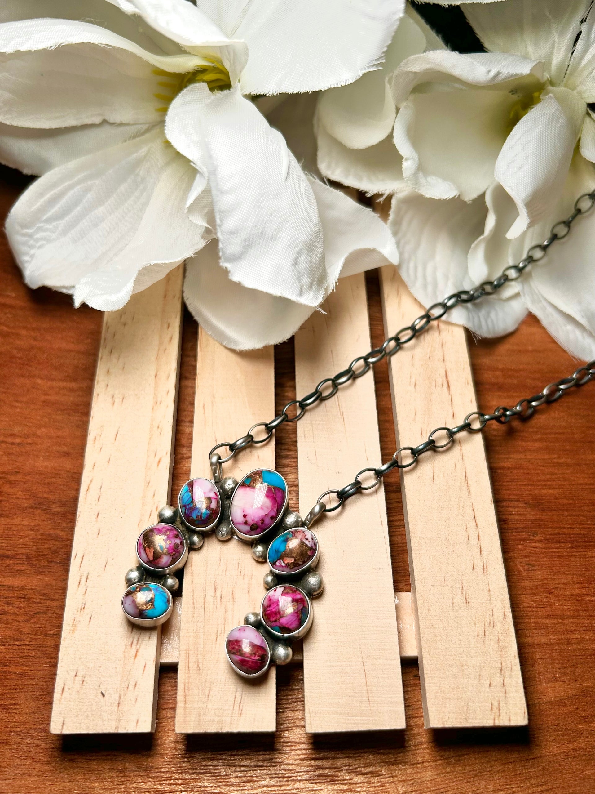 Augustine Largo Made Purple Mojave Turquoise & Sterling Silver Necklace