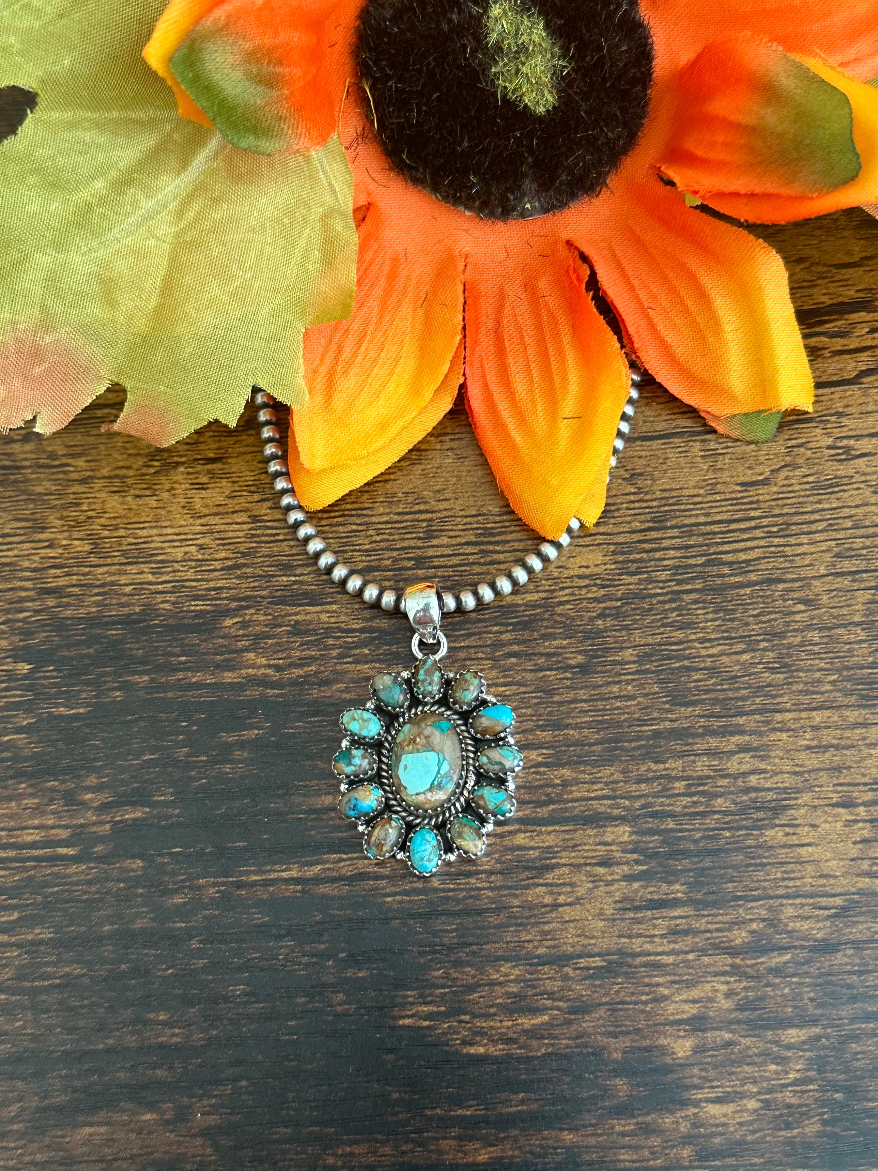 Southwest Handmade Sterling Silver Cluster Pendant