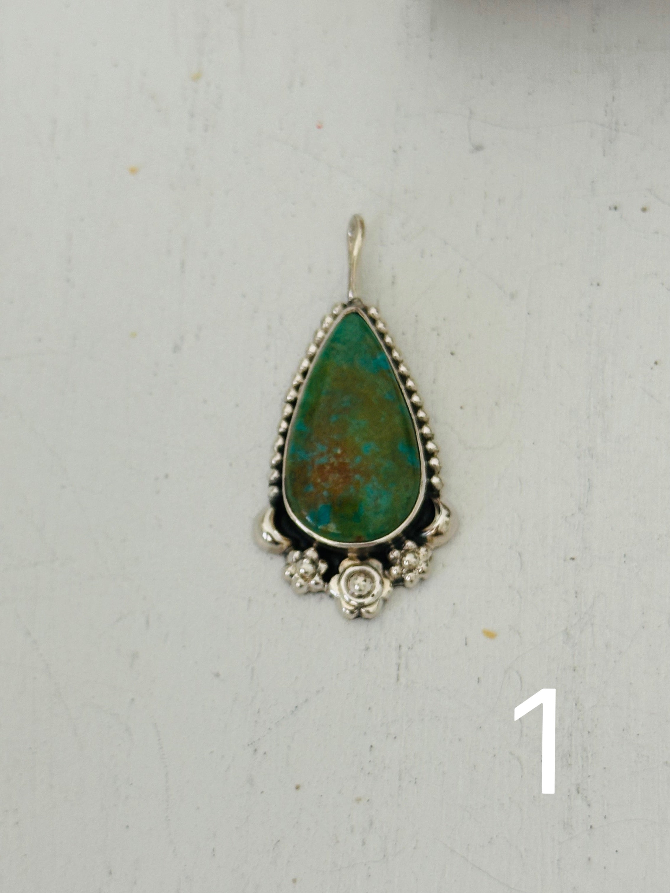 Southwest Handmade Kingman Turquoise & Sterling Silver Pendant