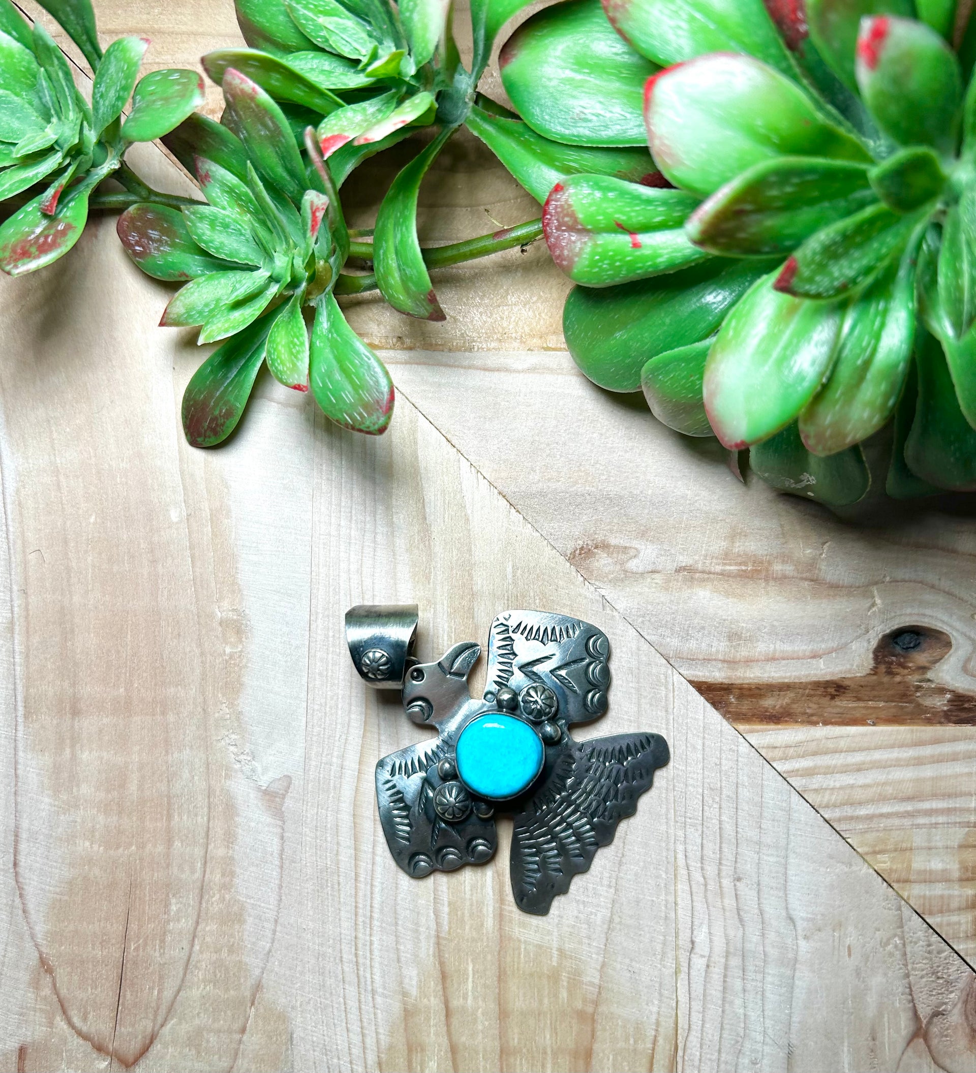 Chimney Butte Kingman Turquoise & Sterling Silver Pendant