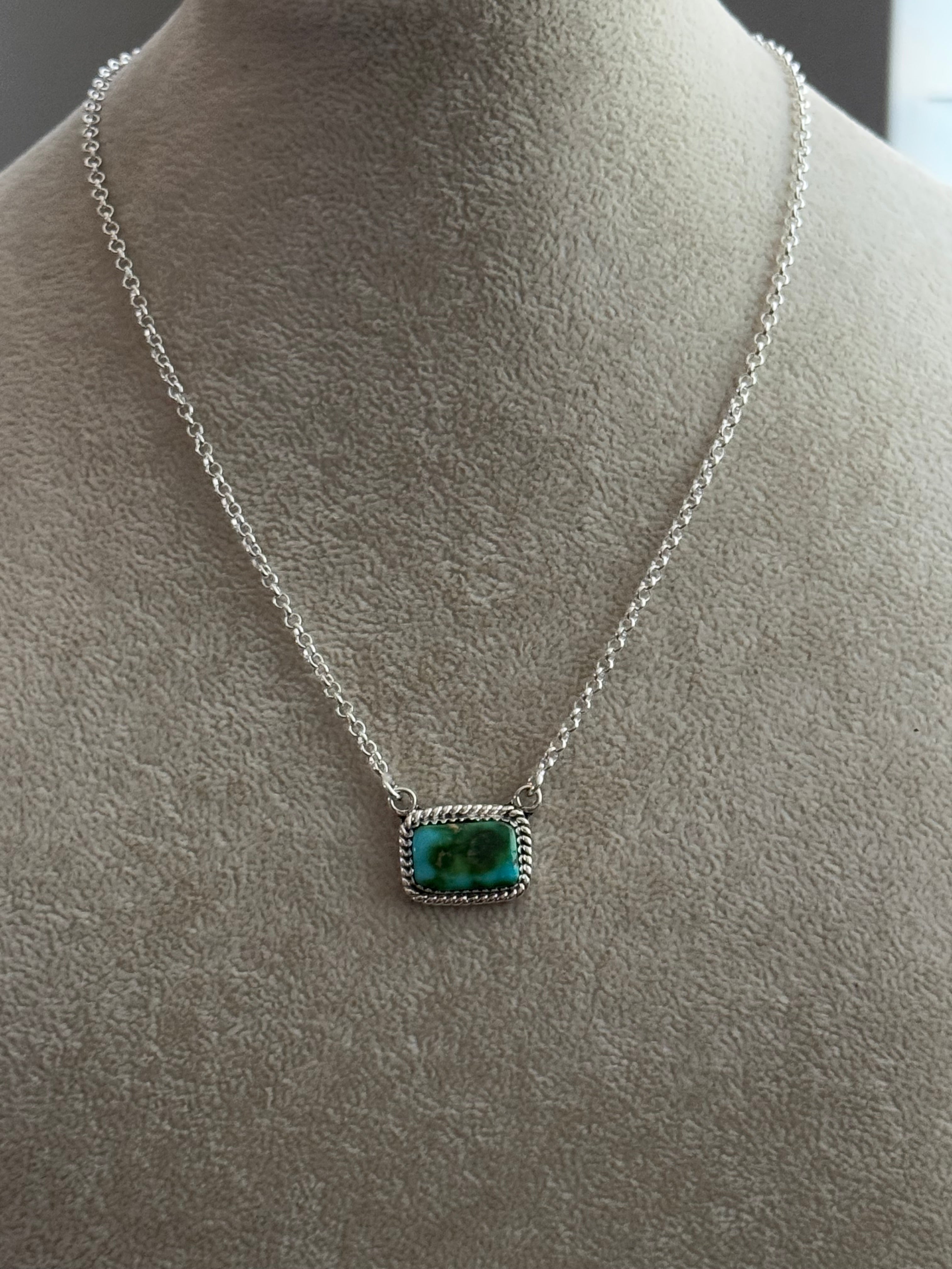 Southwest Sonoran Mountain Turquoise & Sterling Silver Bar Necklace