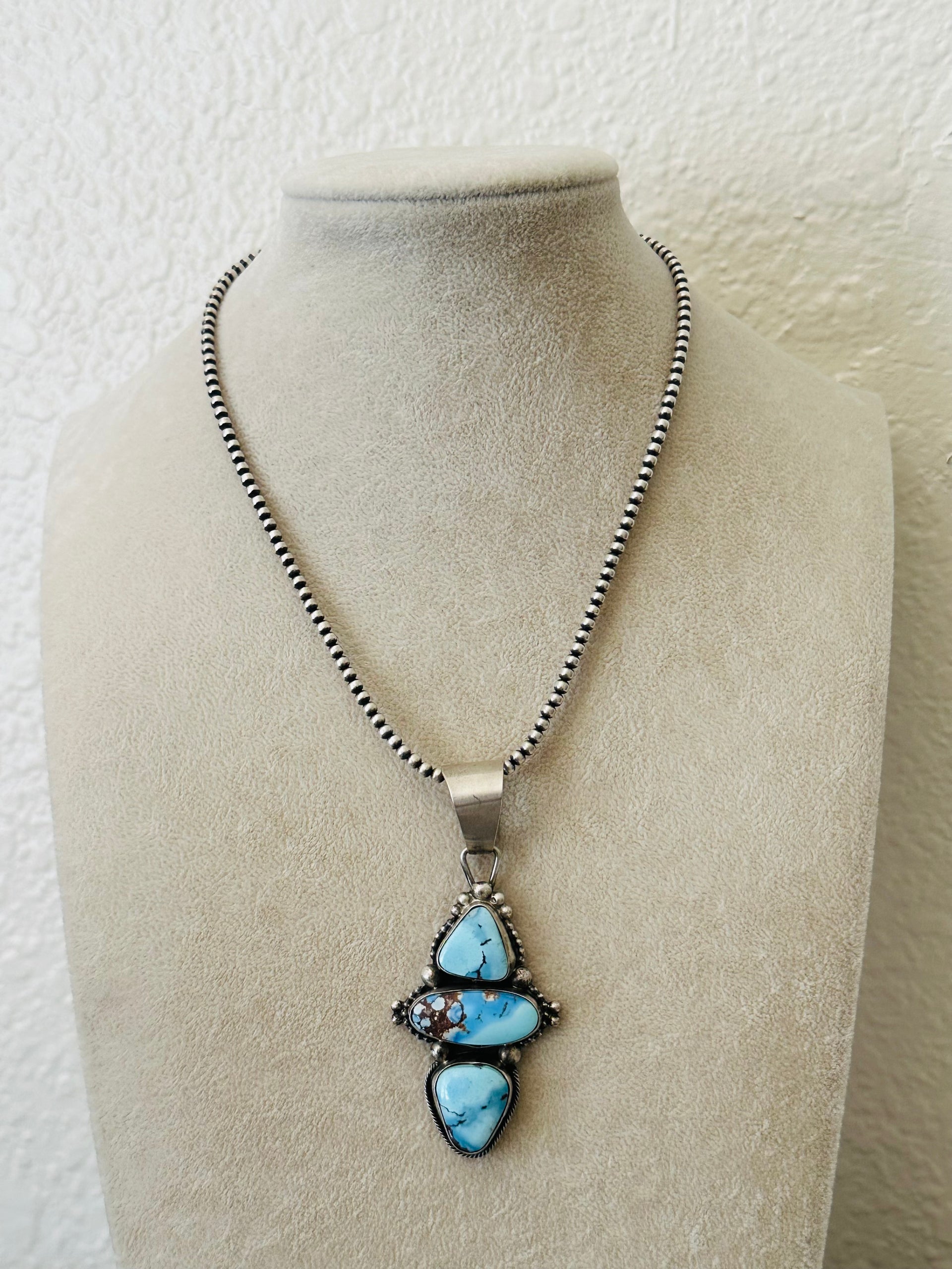 Shelia Becenti Golden Hills Turquoise & Sterling Silver Pendant