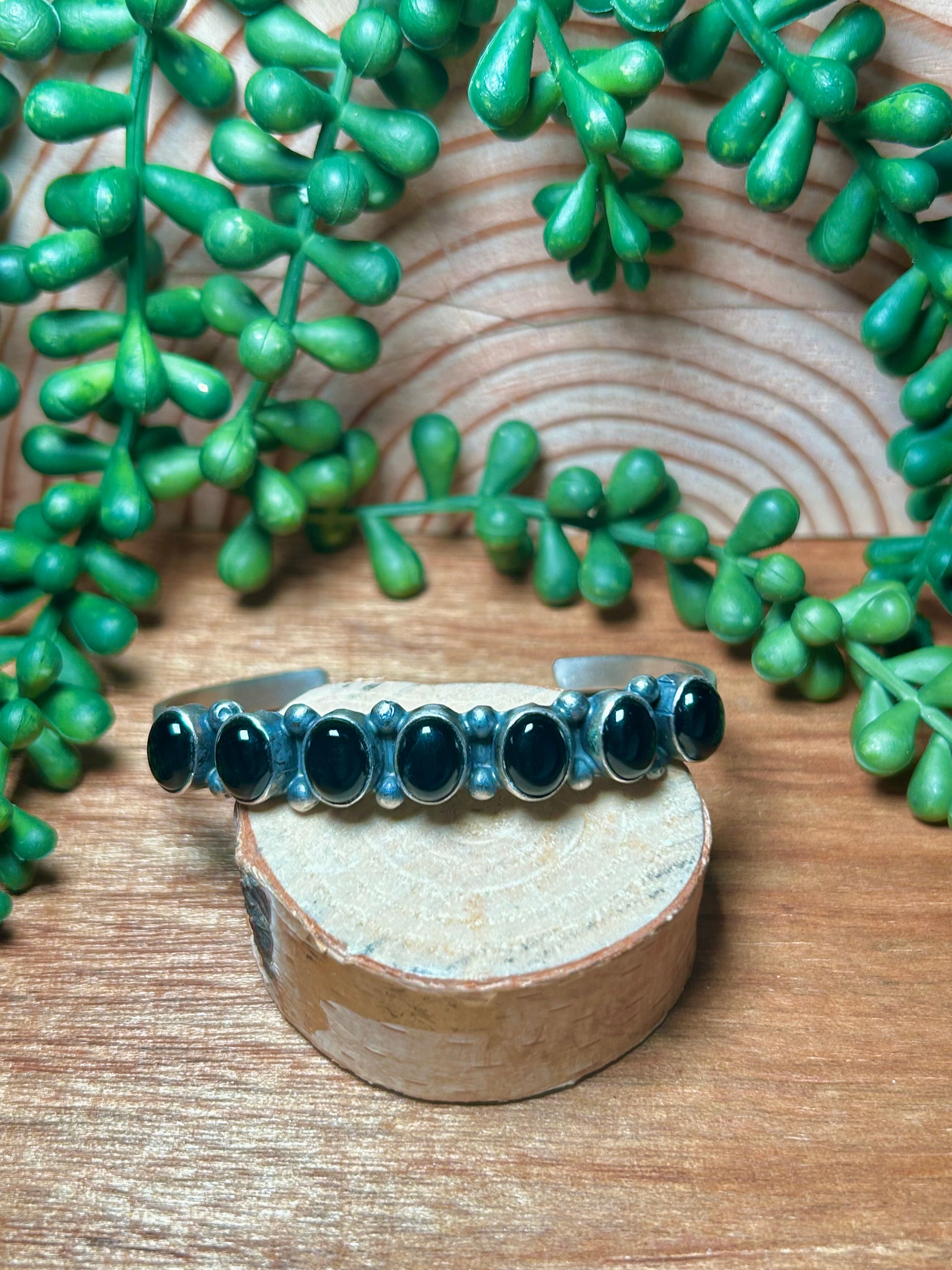 James Garcia Onyx & Sterling Silver Cuff Bracelet