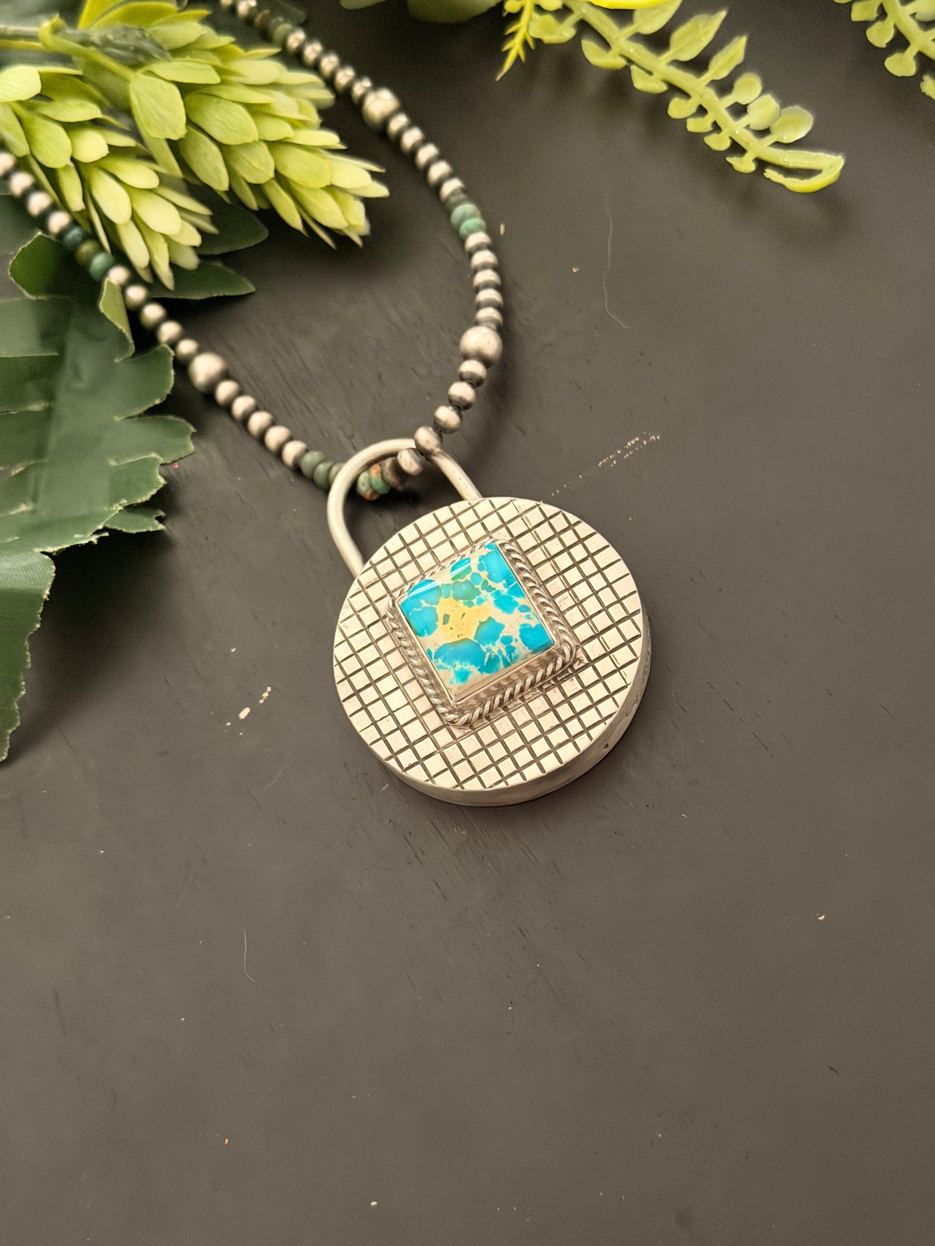 Charles Johnson Sonoran Mountain Turquoise & Sterling Silver Locket Pendant
