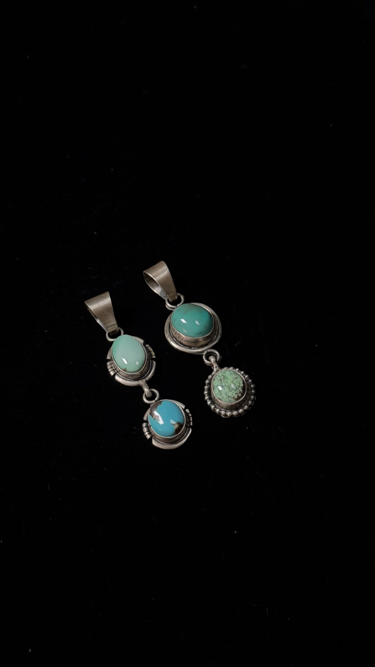 Navajo Made Carico Lake Turquoise & Sterling Silver Pendant