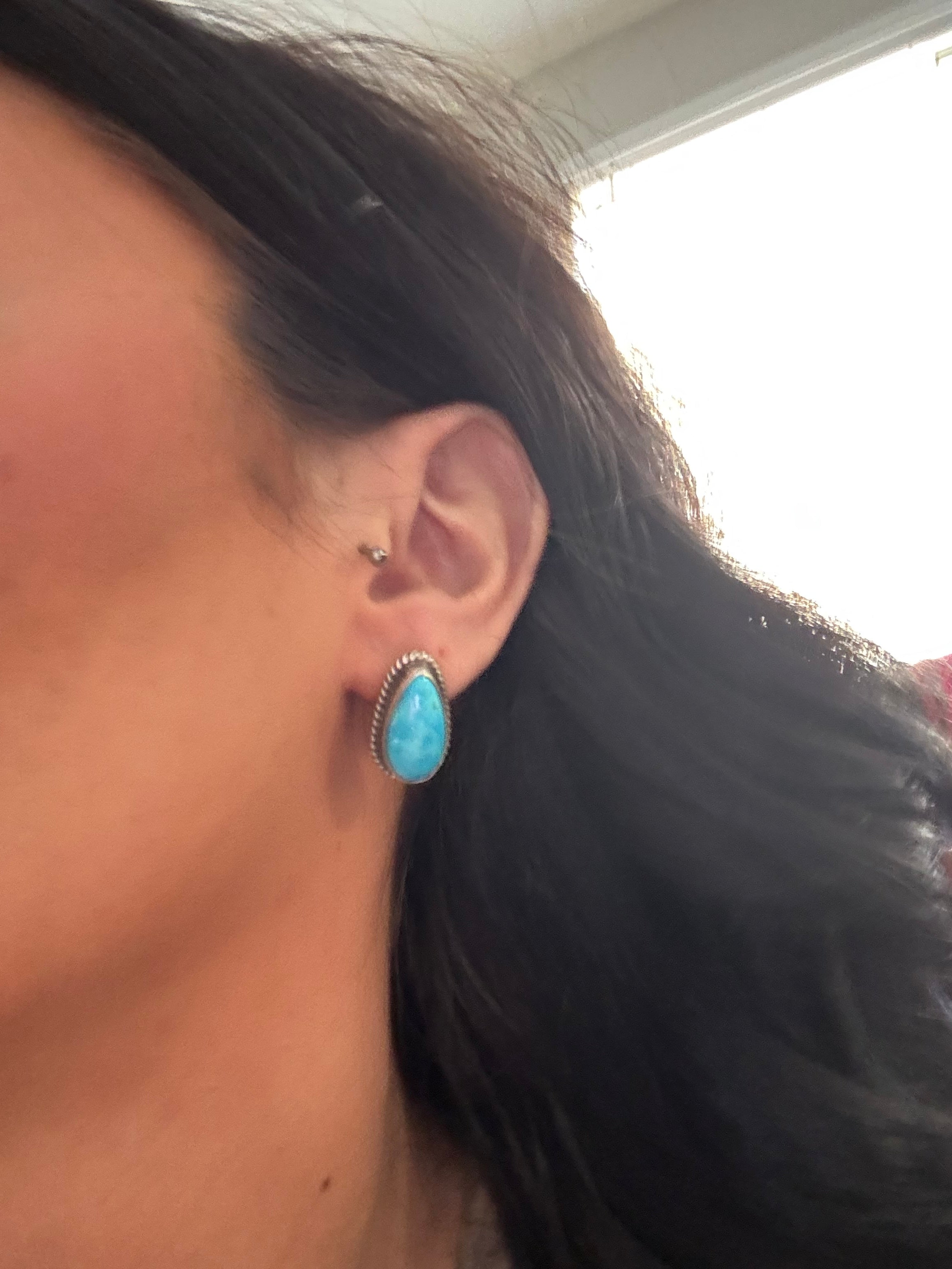 Sheryl Kee Kingman Turquoise & Sterling Silver Post Earrings