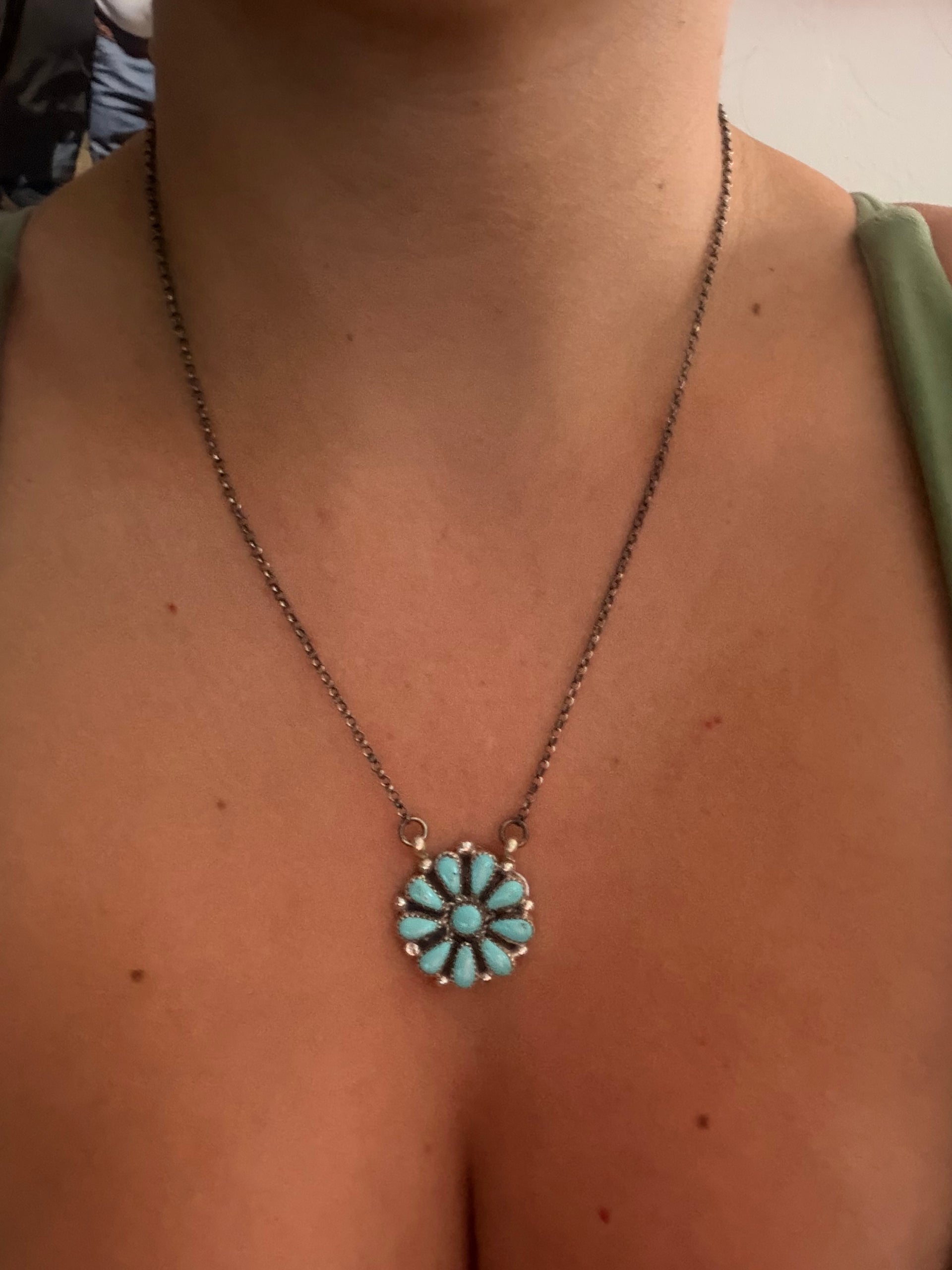 Alicia Wilson Kingman Turquoise & Sterling Silver Cluster Necklace