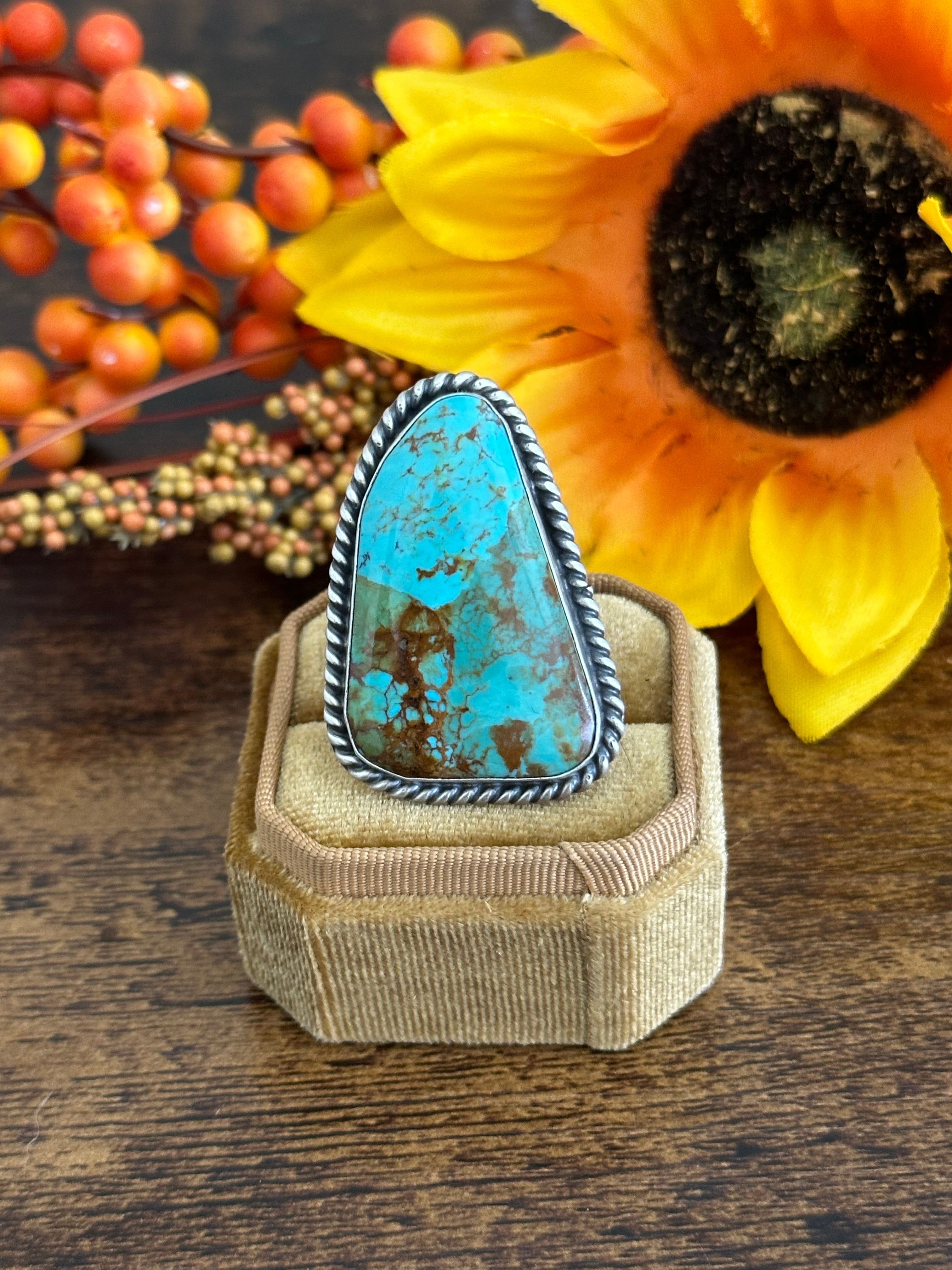 Augustine Largo Mohave Kingman Turquoise & Sterling Silver Adjustable Ring