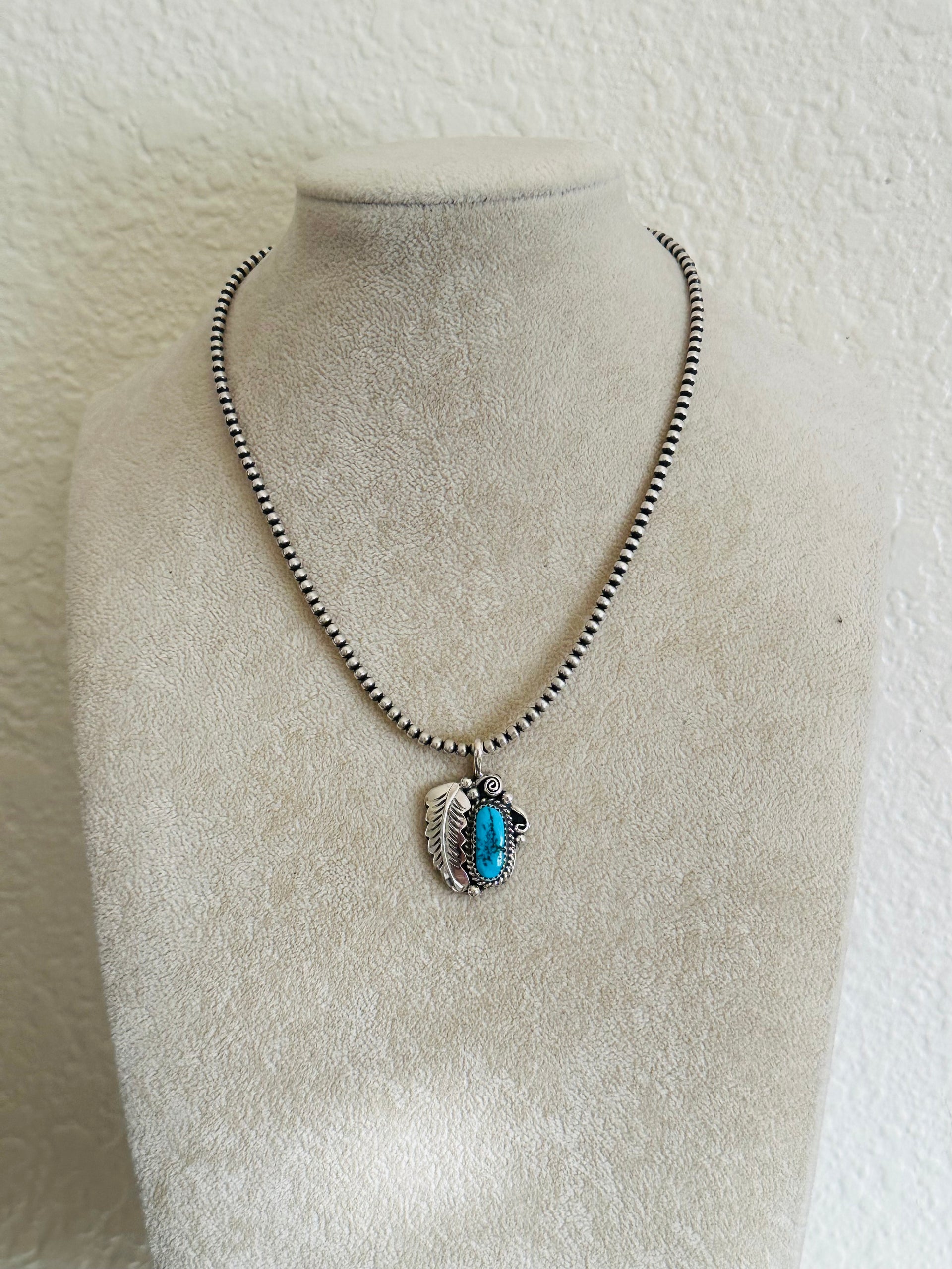 Julia Etsitty Kingman Turquoise & Sterling Silver Pendants