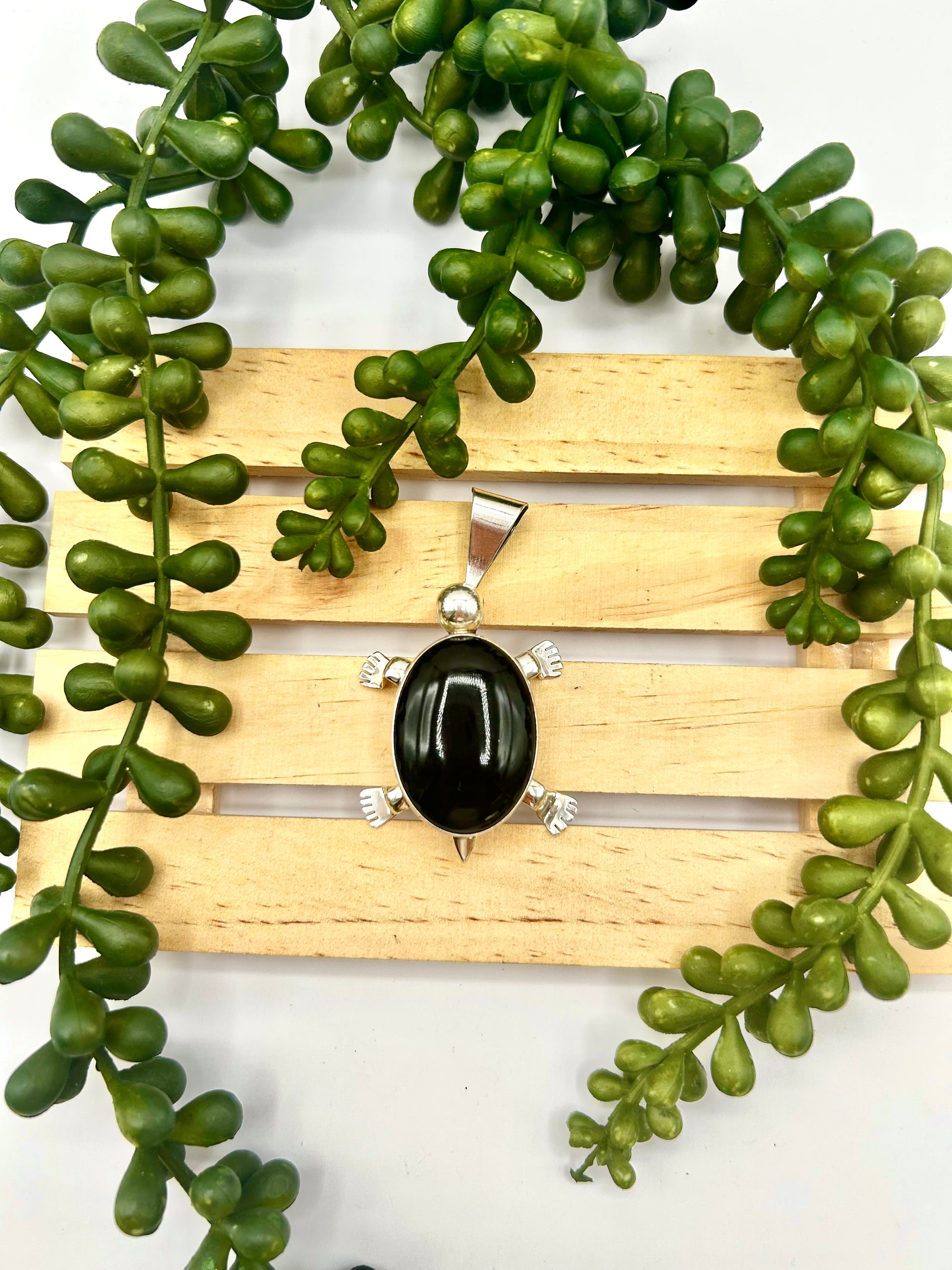 Paul Livingston Onyx & Sterling Silver Pendant/Pin