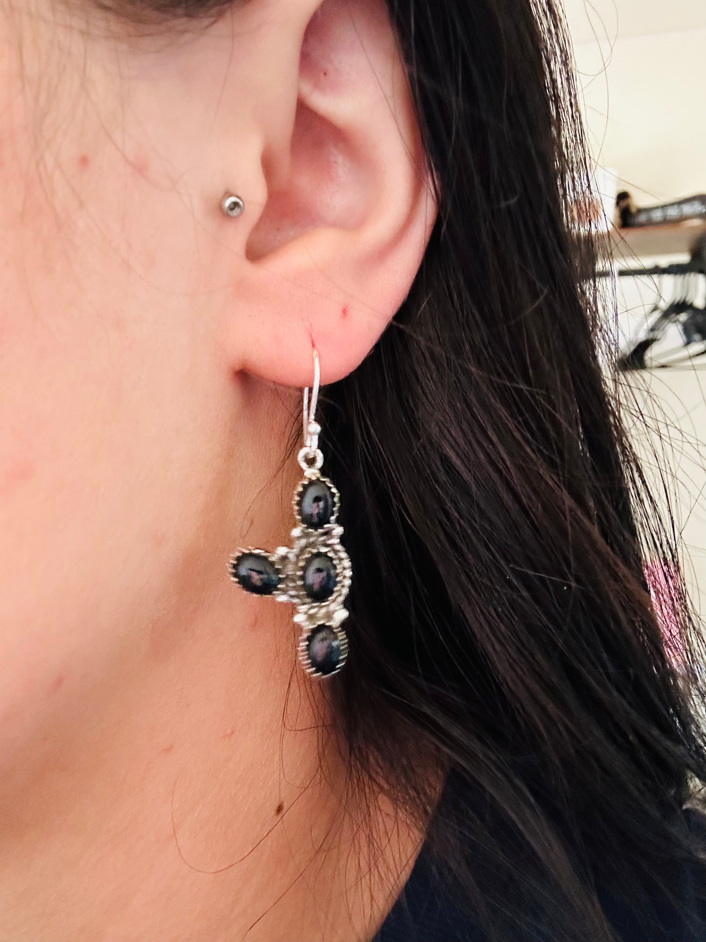 TTD “Cacti” Onyx & Sterling Silver Earrings