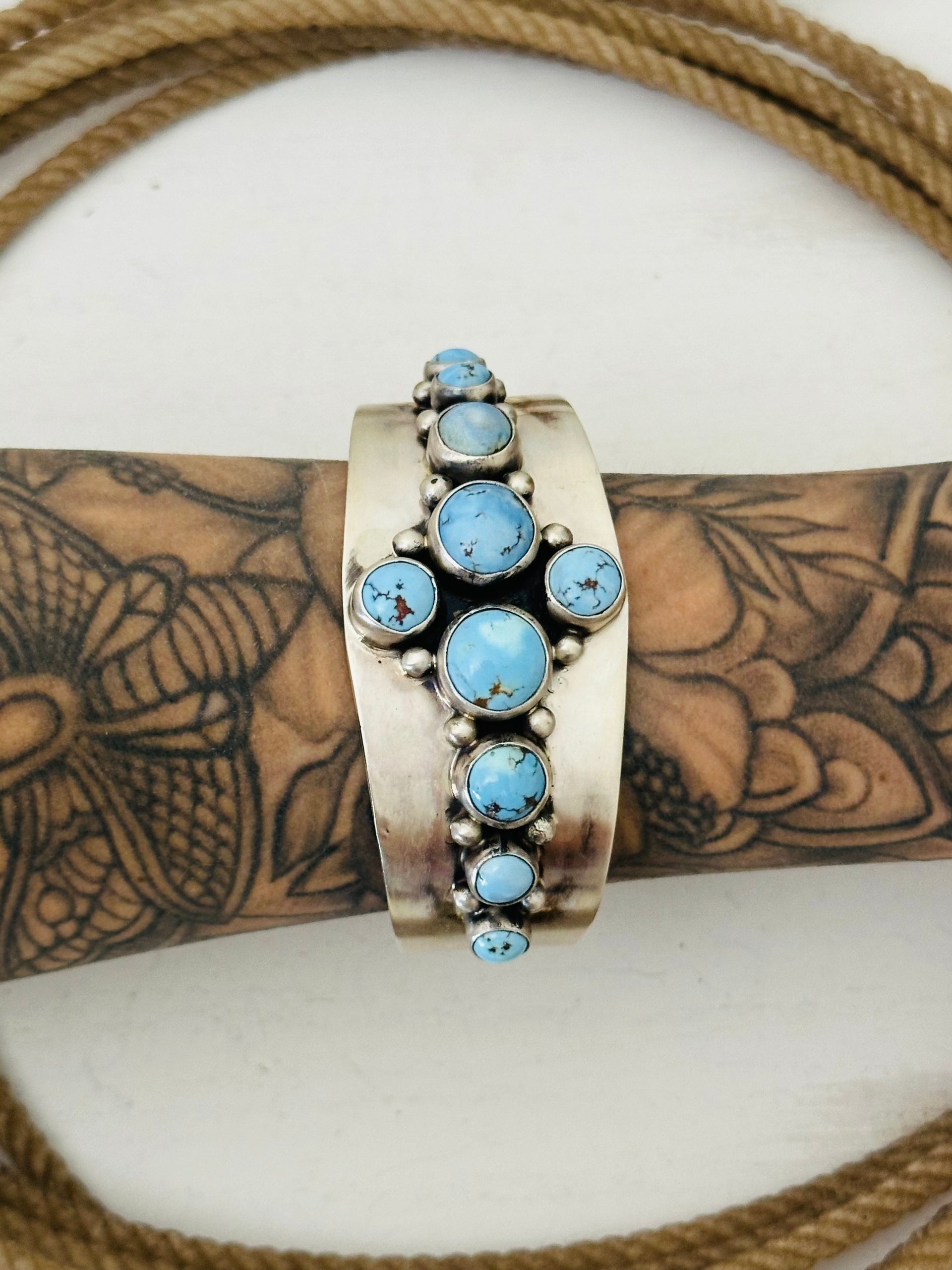 Darrin Livingston Golden Hills Turquoise & Sterling Silver Cuff Bracelet