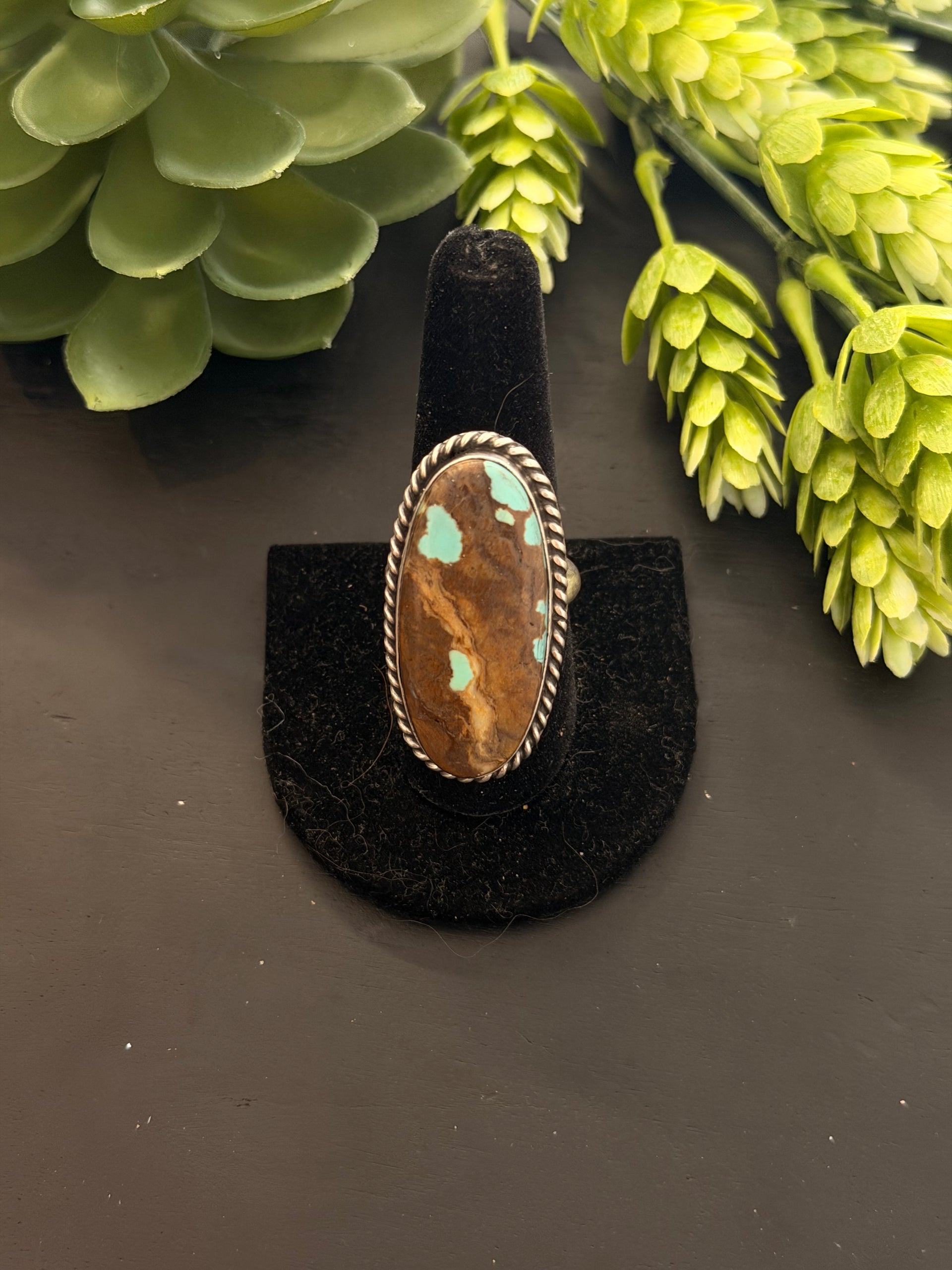 Chassity Belone Mine 8 Turquoise & Sterling Silver Adjustable Ring