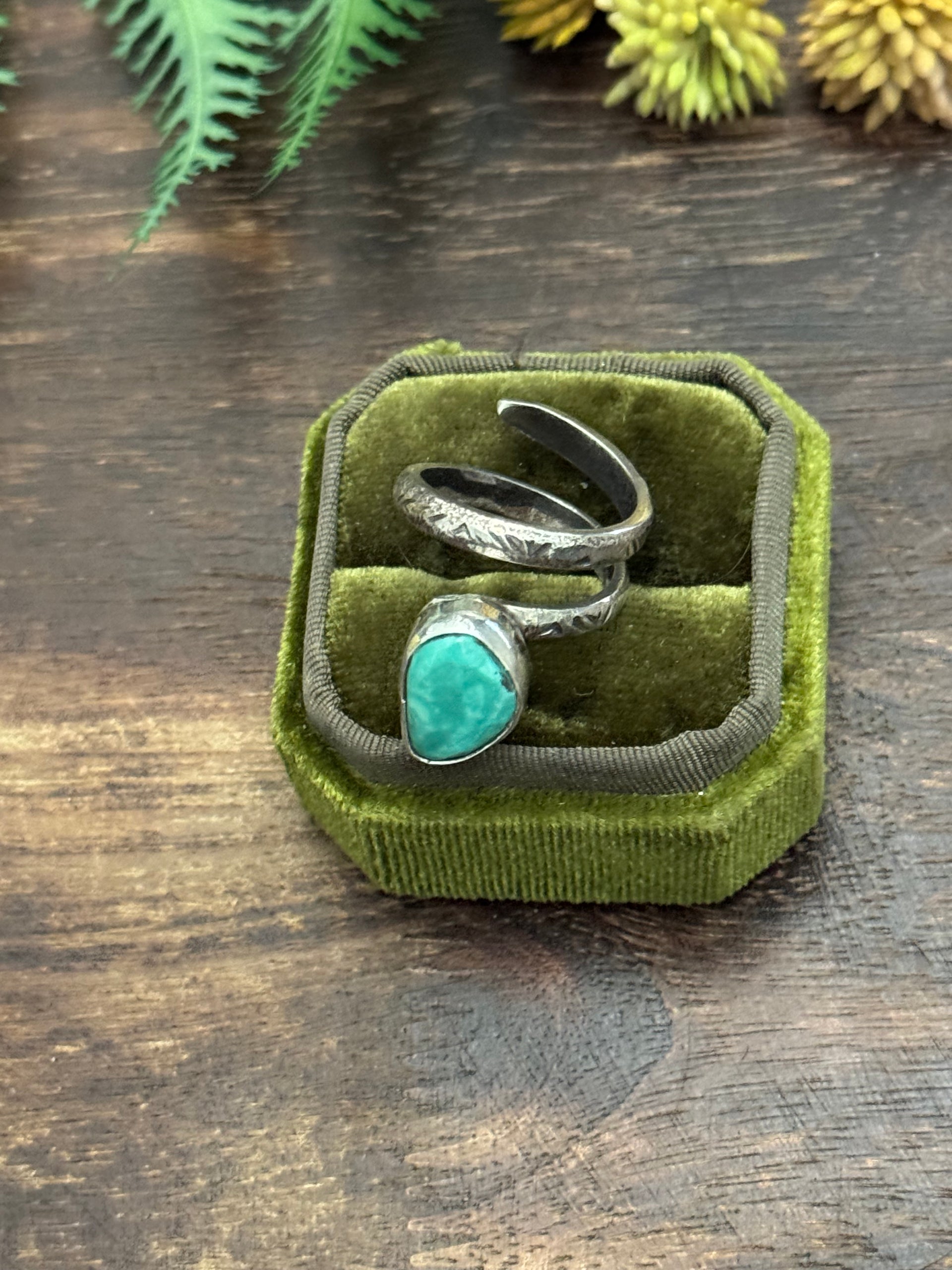 Jude Candalaria Kingman Turquoise Sterling Silver Adjustable Ring