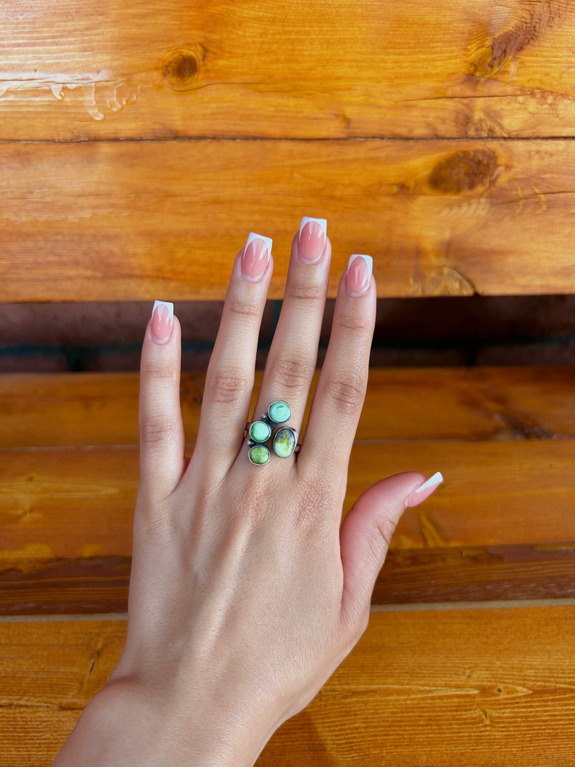 Eli Skeets Sonoran Gold Turquoise & Sterling Silver Adjustable Ring