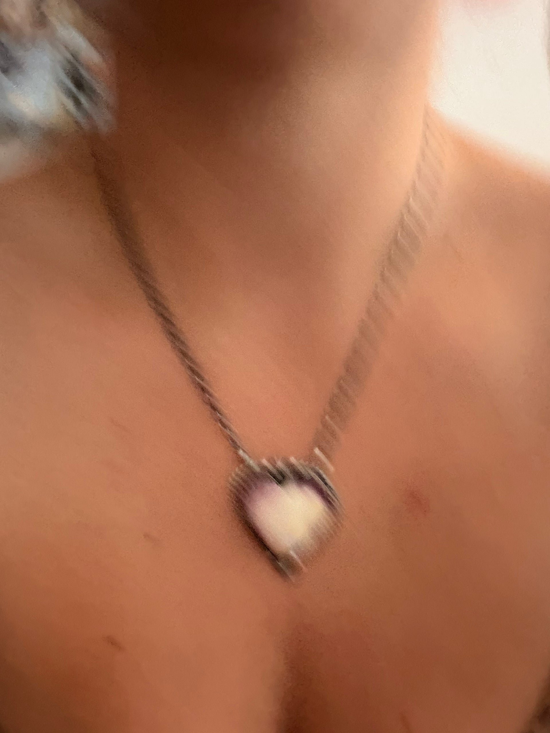 Johnny Dixon Spiny Oyster & Sterling Silver Heart Necklace