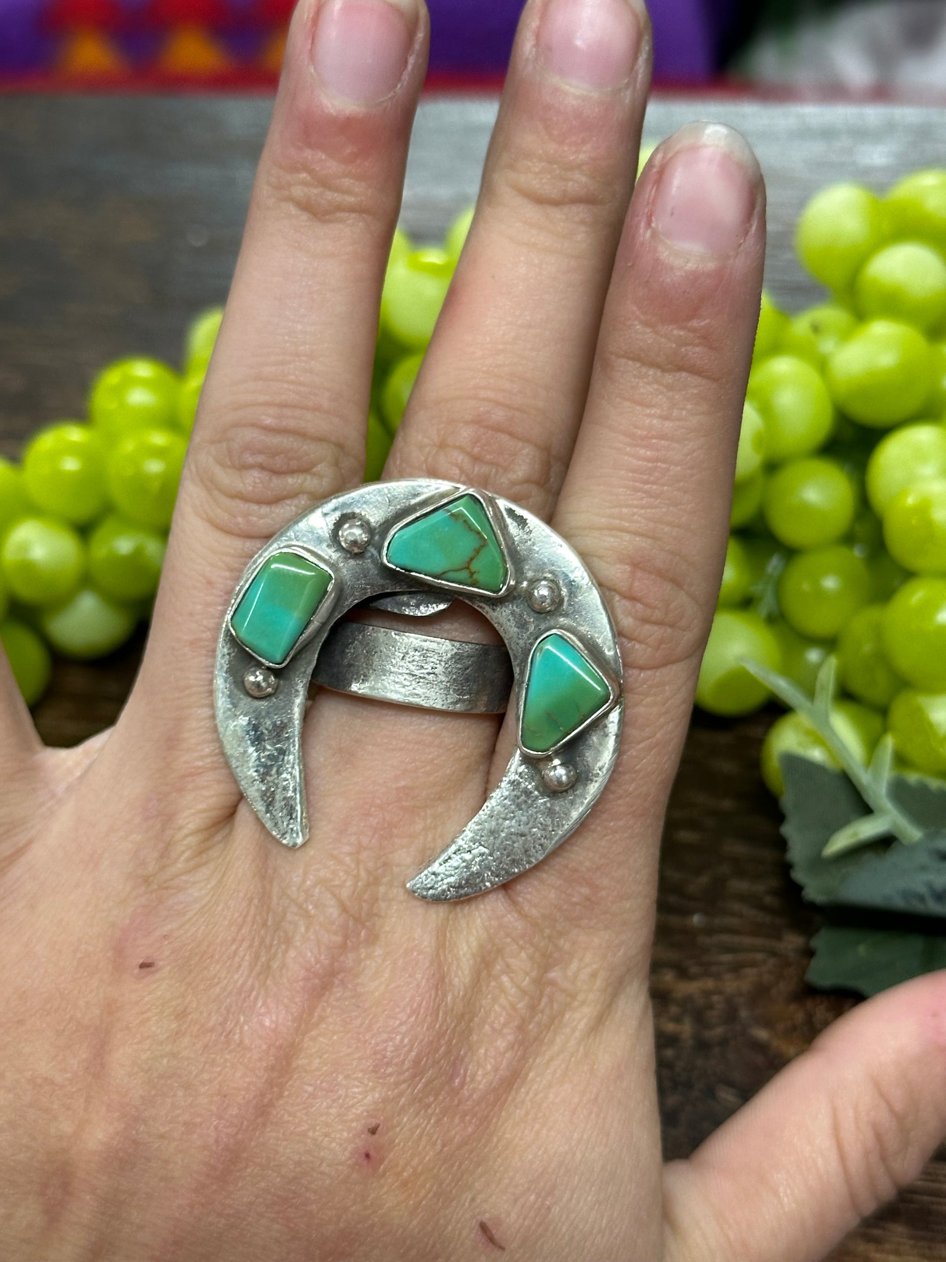 Jude Candalaria Royston Turquoise Sterling Silver Adjustable Ring