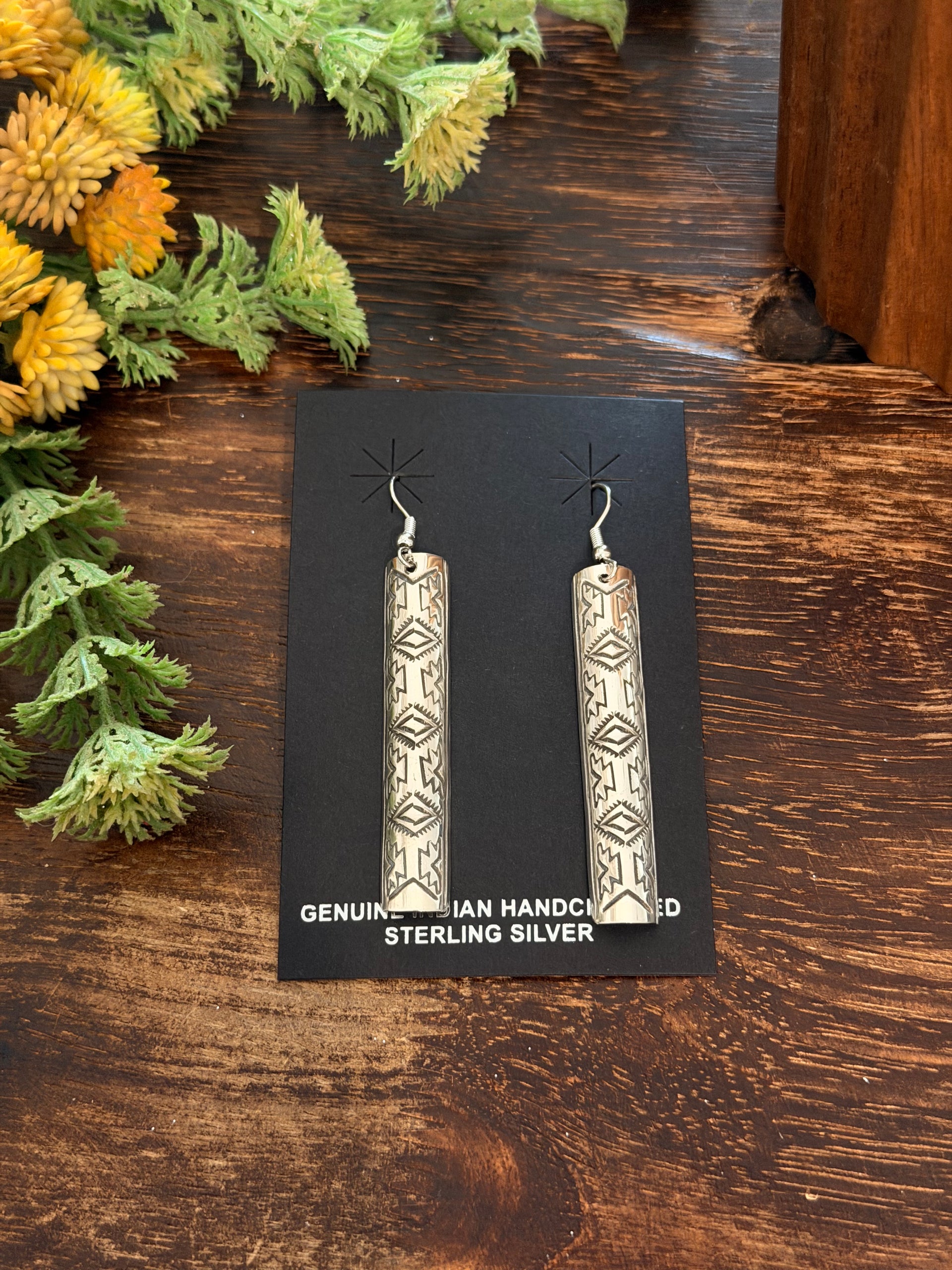 Navajo Made Sterling Silver Dangle Earrings