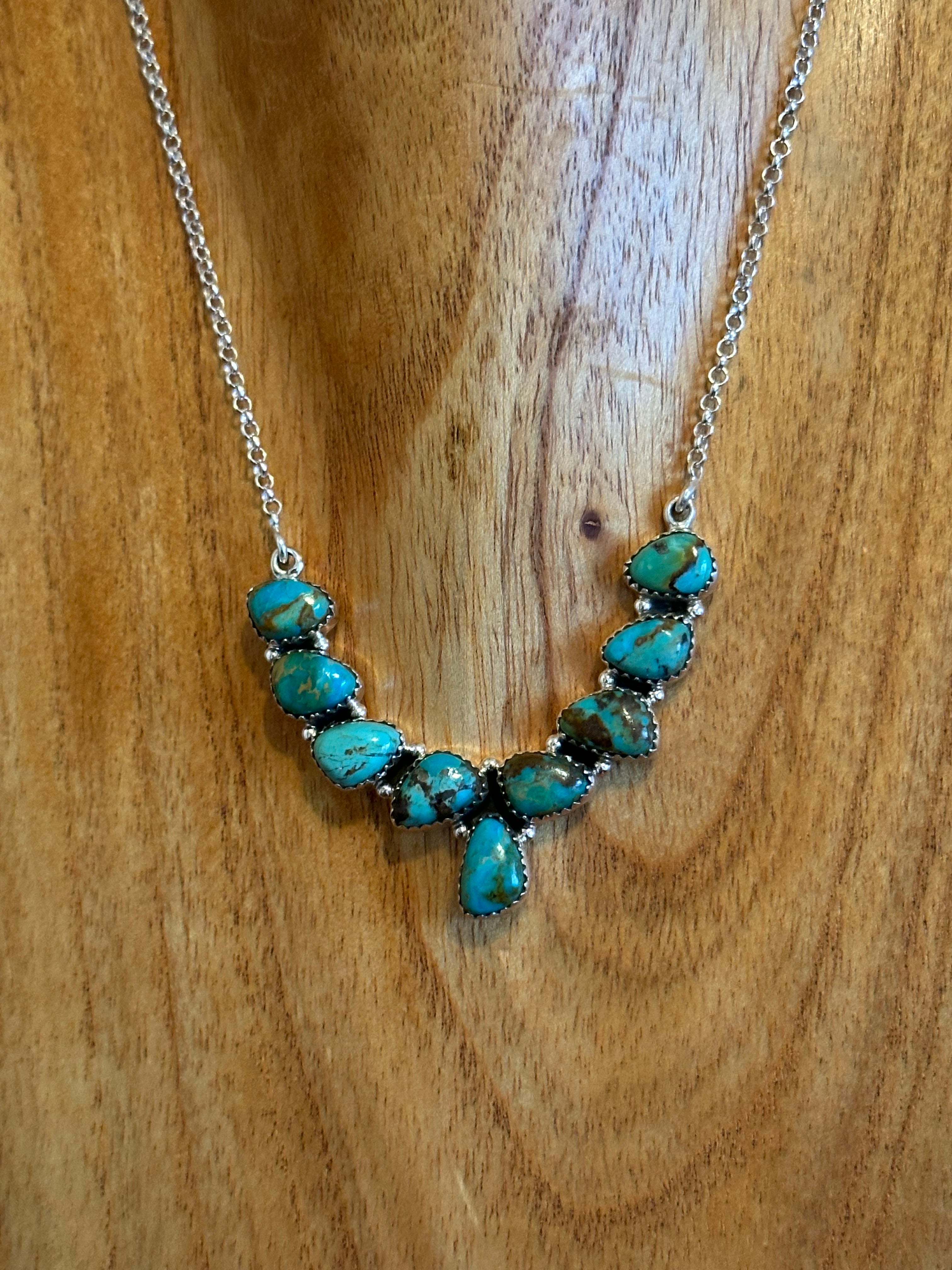 Southwest Made Kingman Turquoise & Sterling Silver Necklace