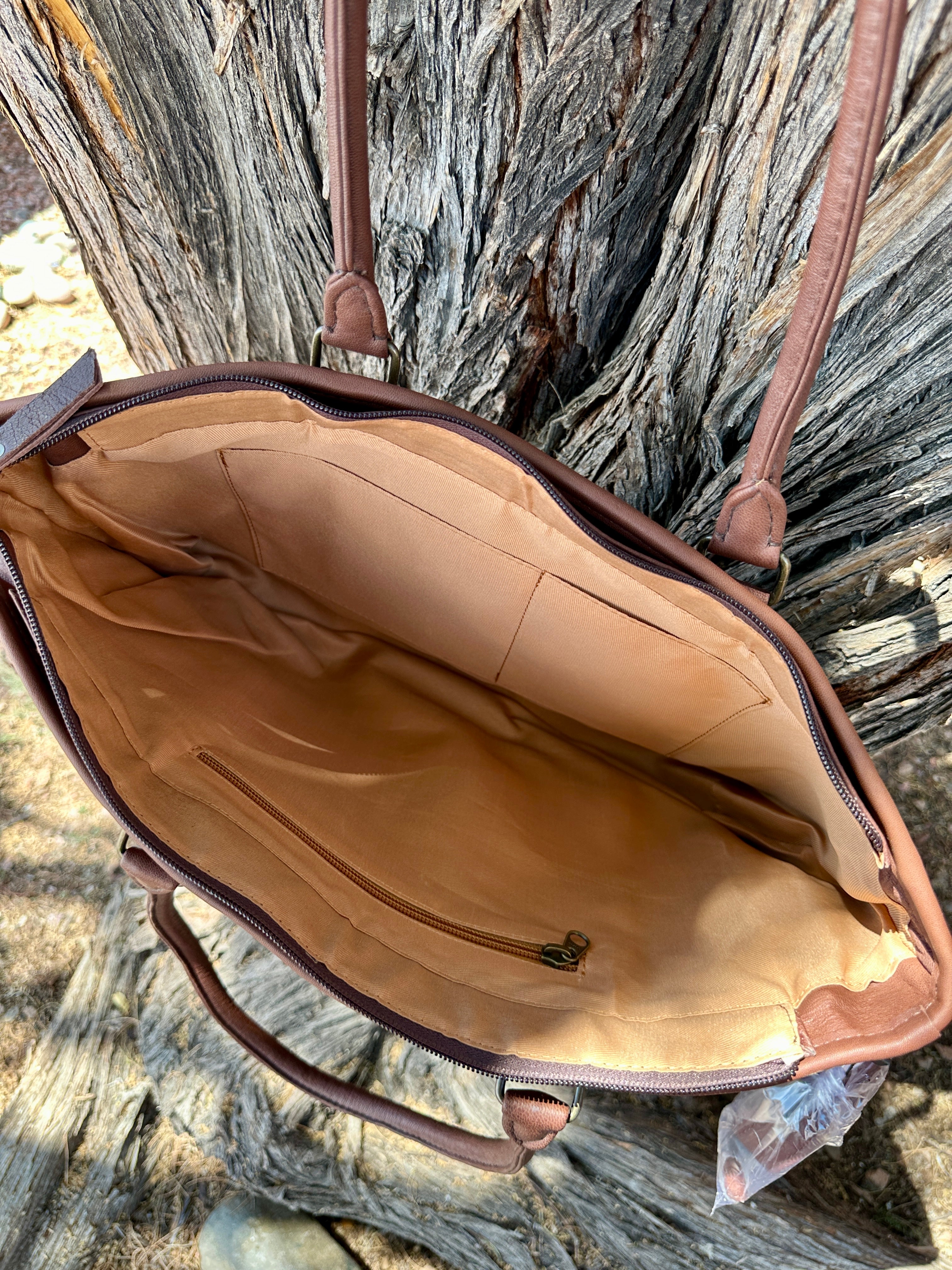 Genuine Tooled Leather & Cowhide Purse