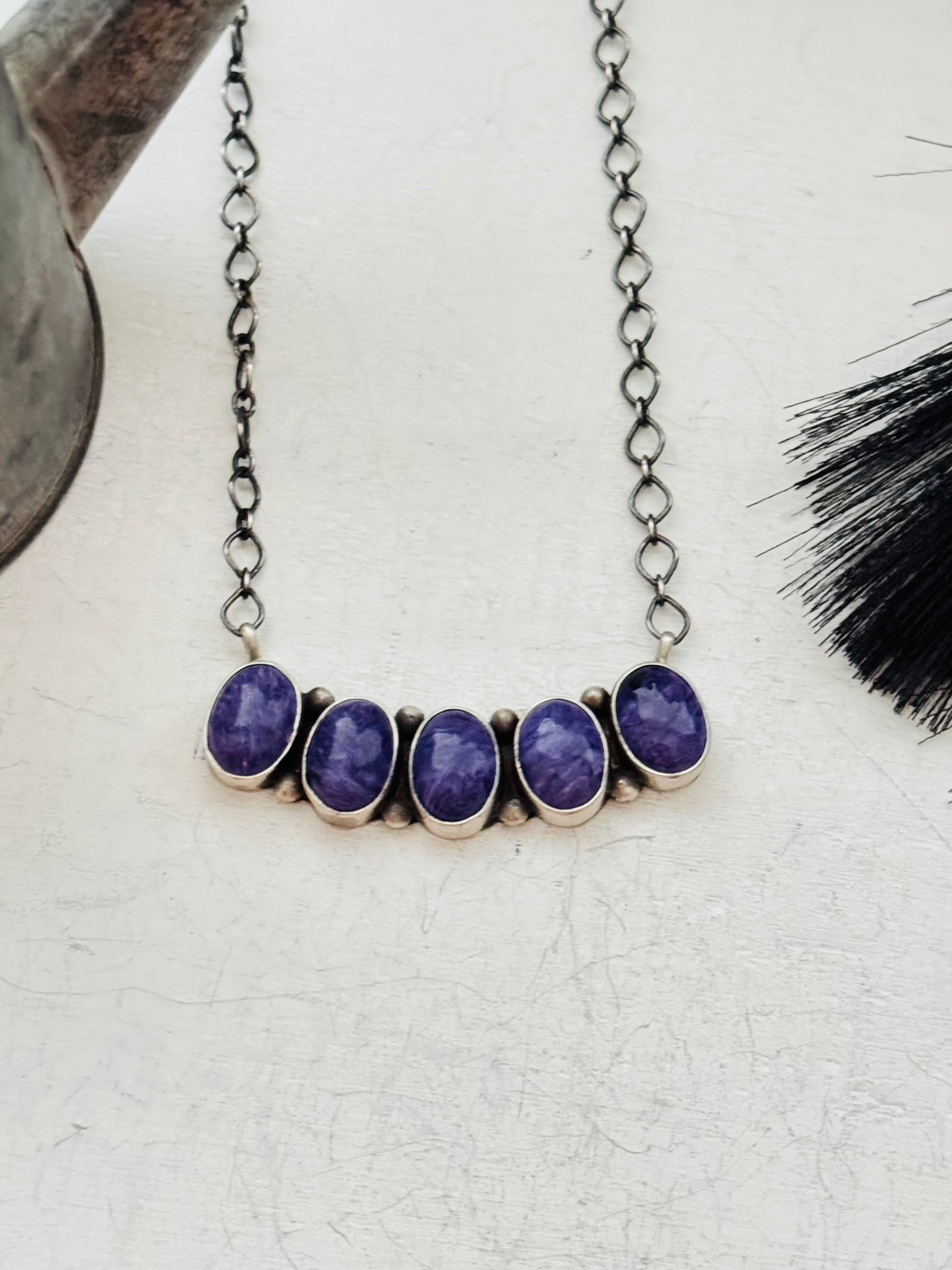 Timothy Yazzie Charoite & Sterling Silver Necklace