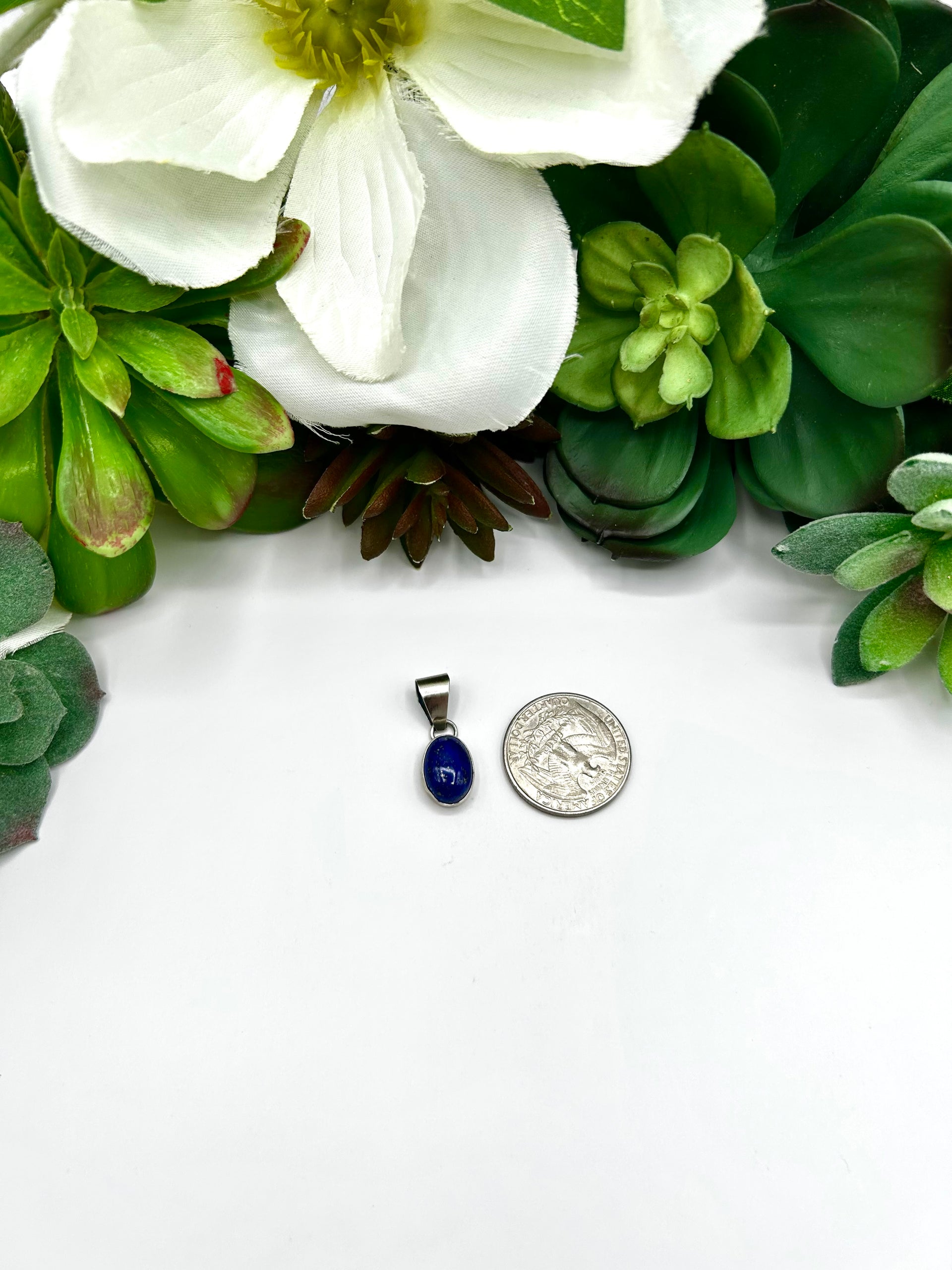 Navajo Made Lapis & Sterling Silver Pendant