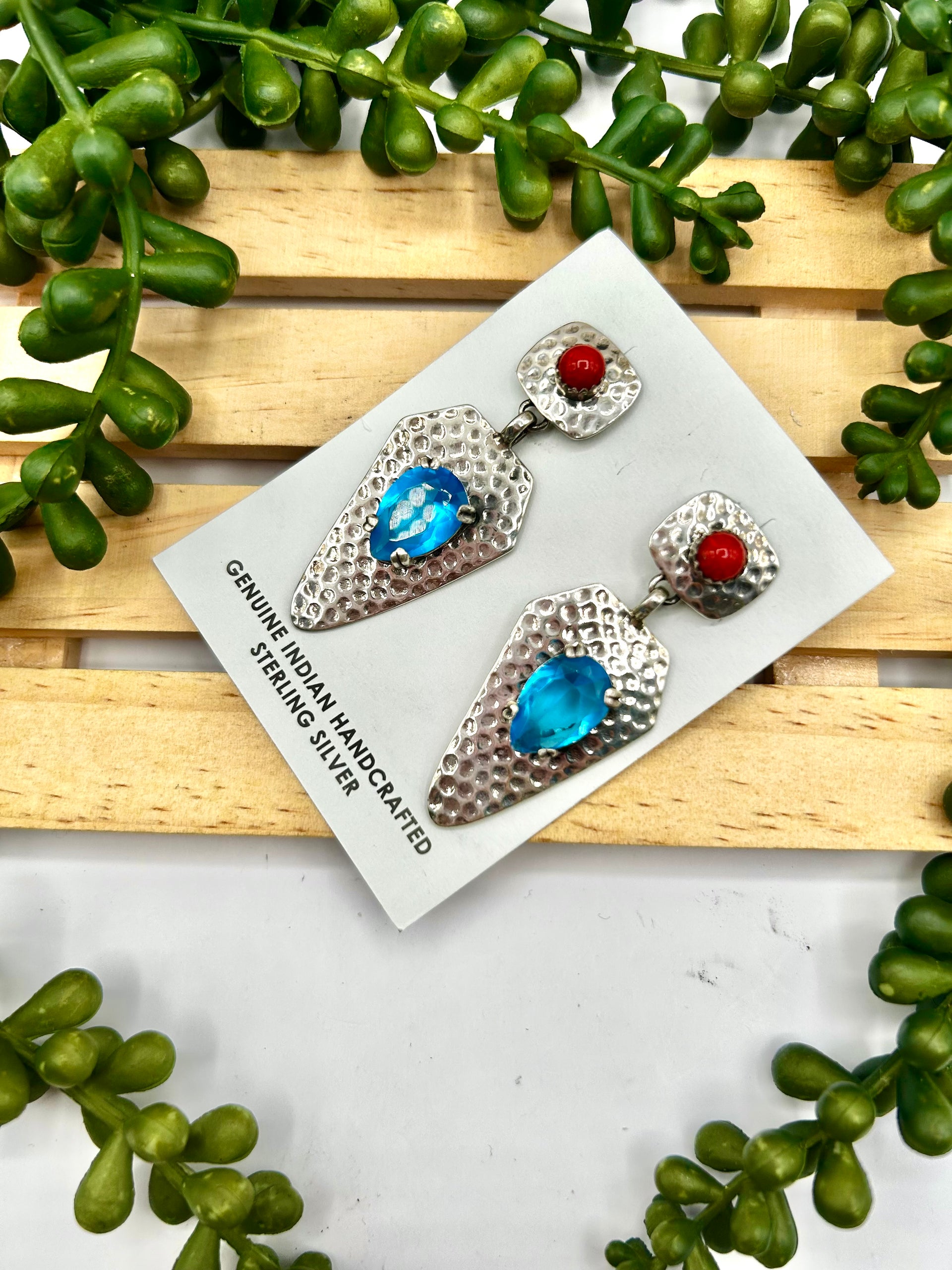 Robert Shakey Multi Stone & Sterling Silver Post Earrings
