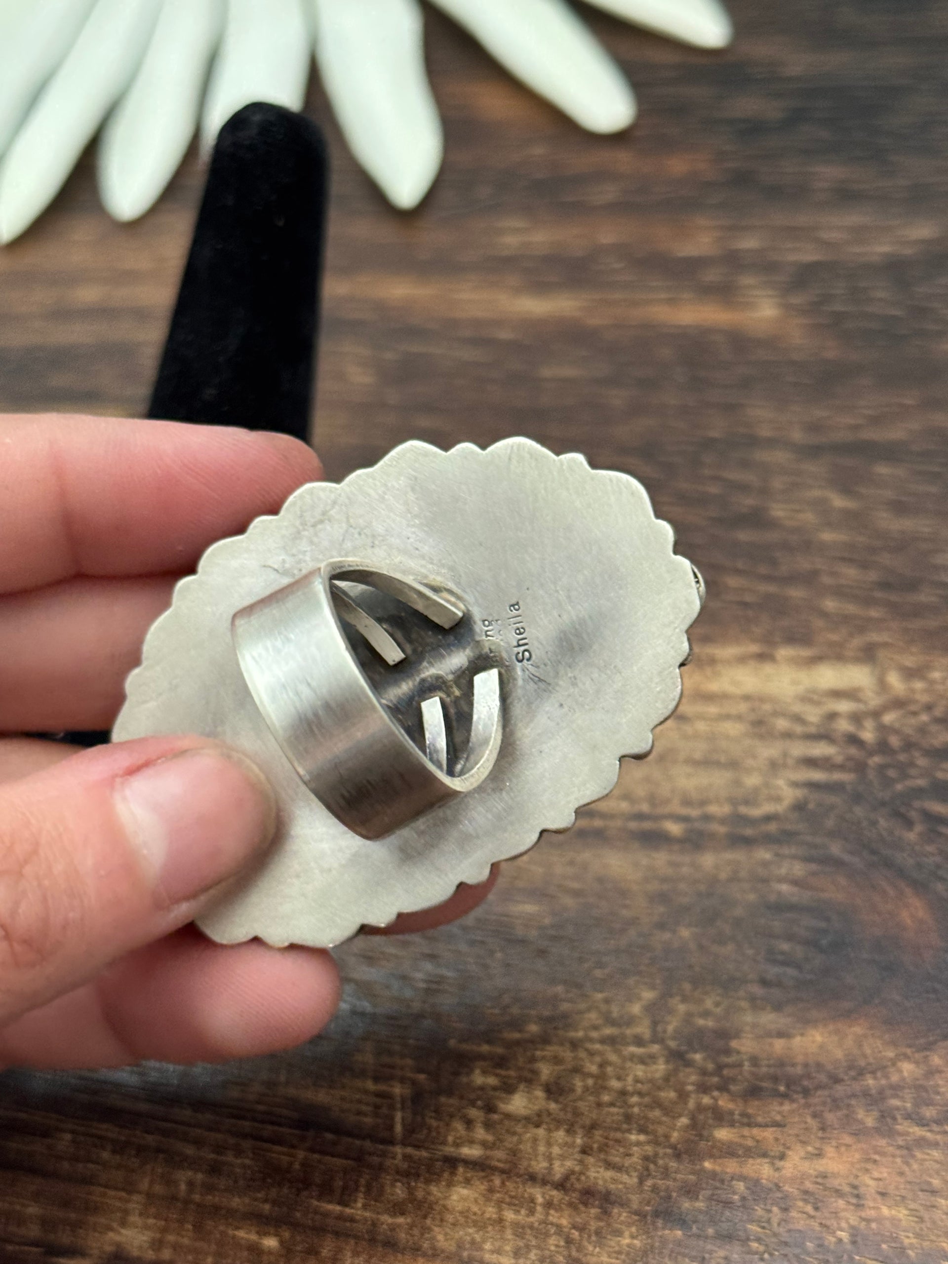 Sheila Becenti Multi Stone & Sterling Sliver Cluster Ring Size 8.75