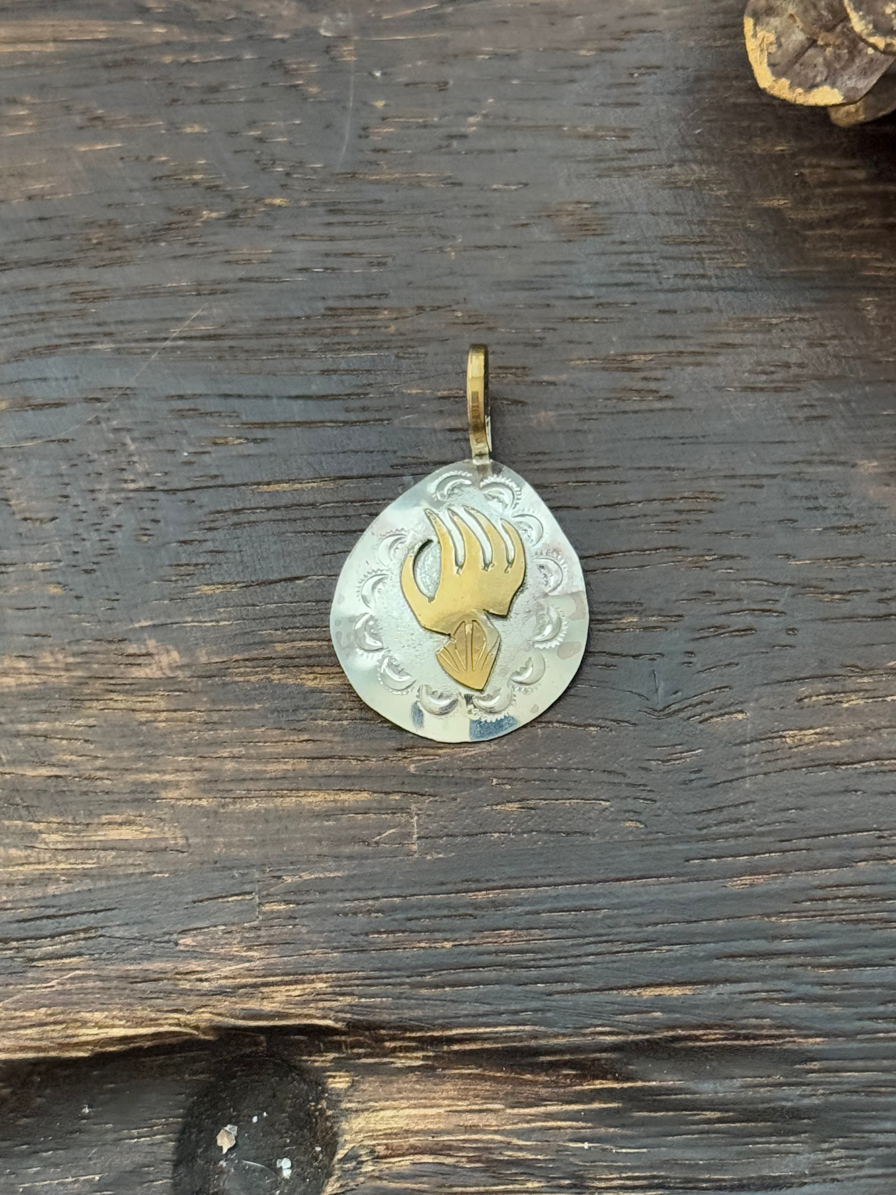 Navajo Made 12K Gold Filled & Sterling Silver Pendant