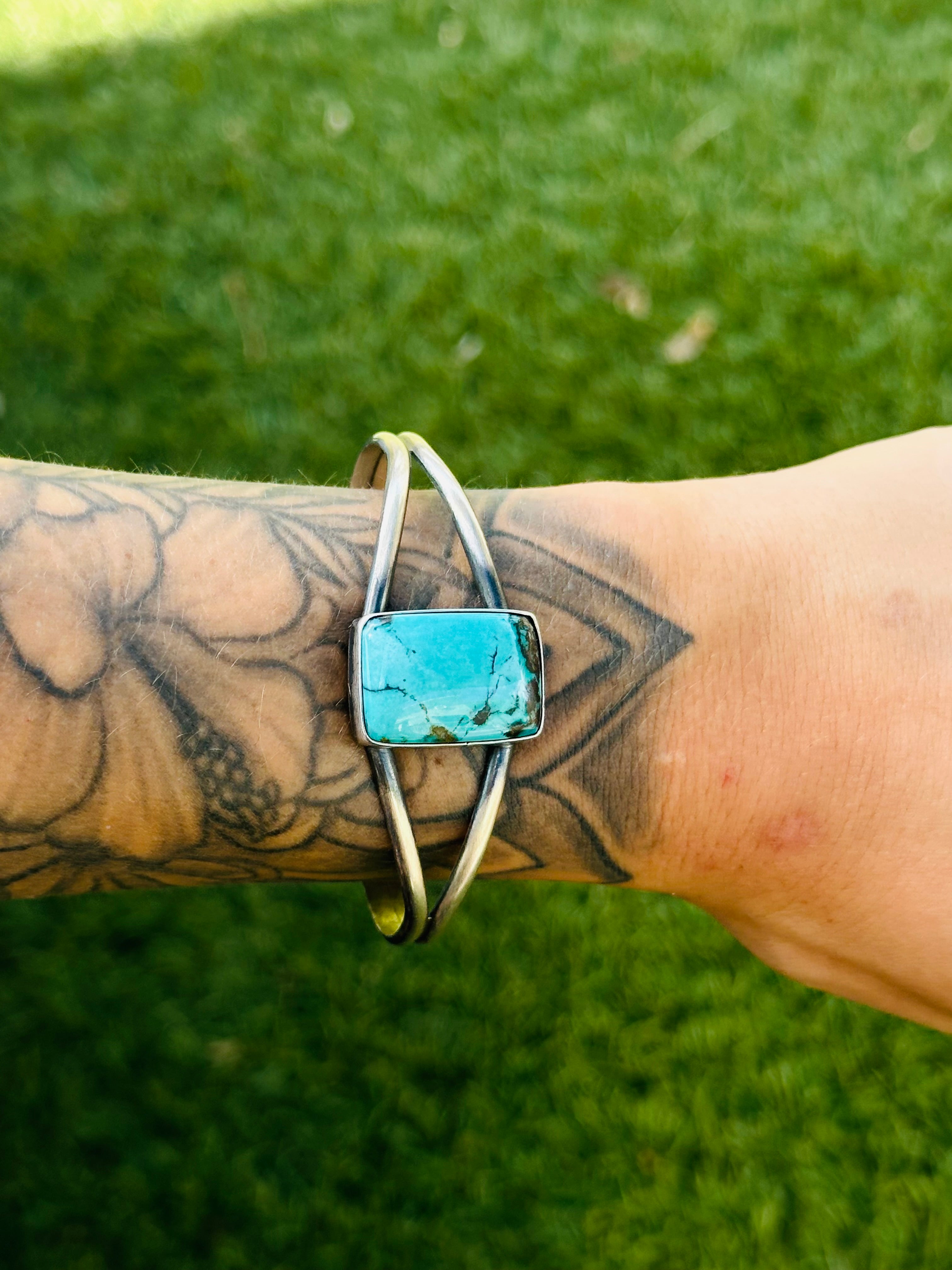 Dave Skeets Kingman Turquoise & Sterling Silver Cuff Bracelet