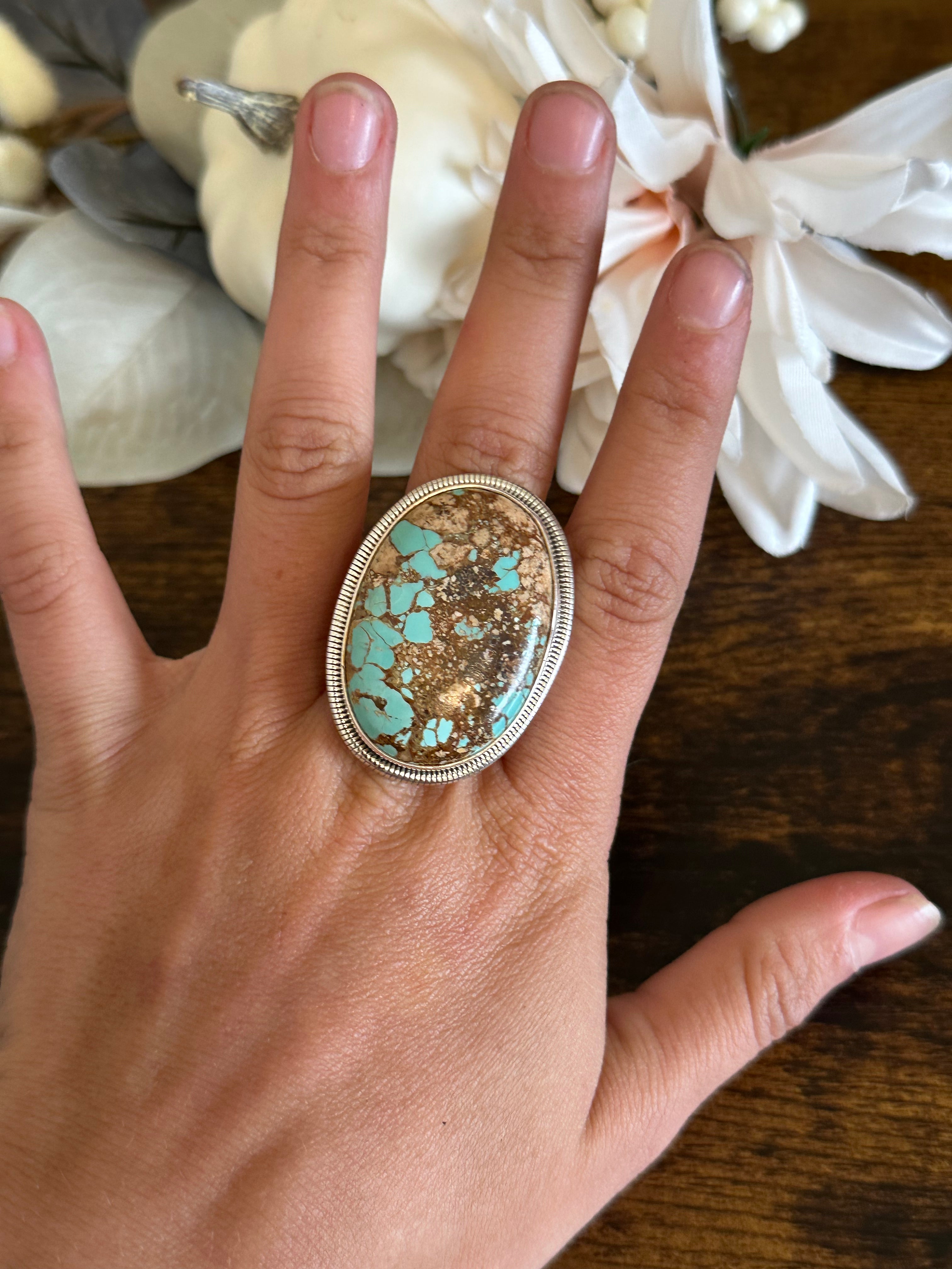 Wydell Billie Royston Turquoise & Sterling Silver Adjustable Ring