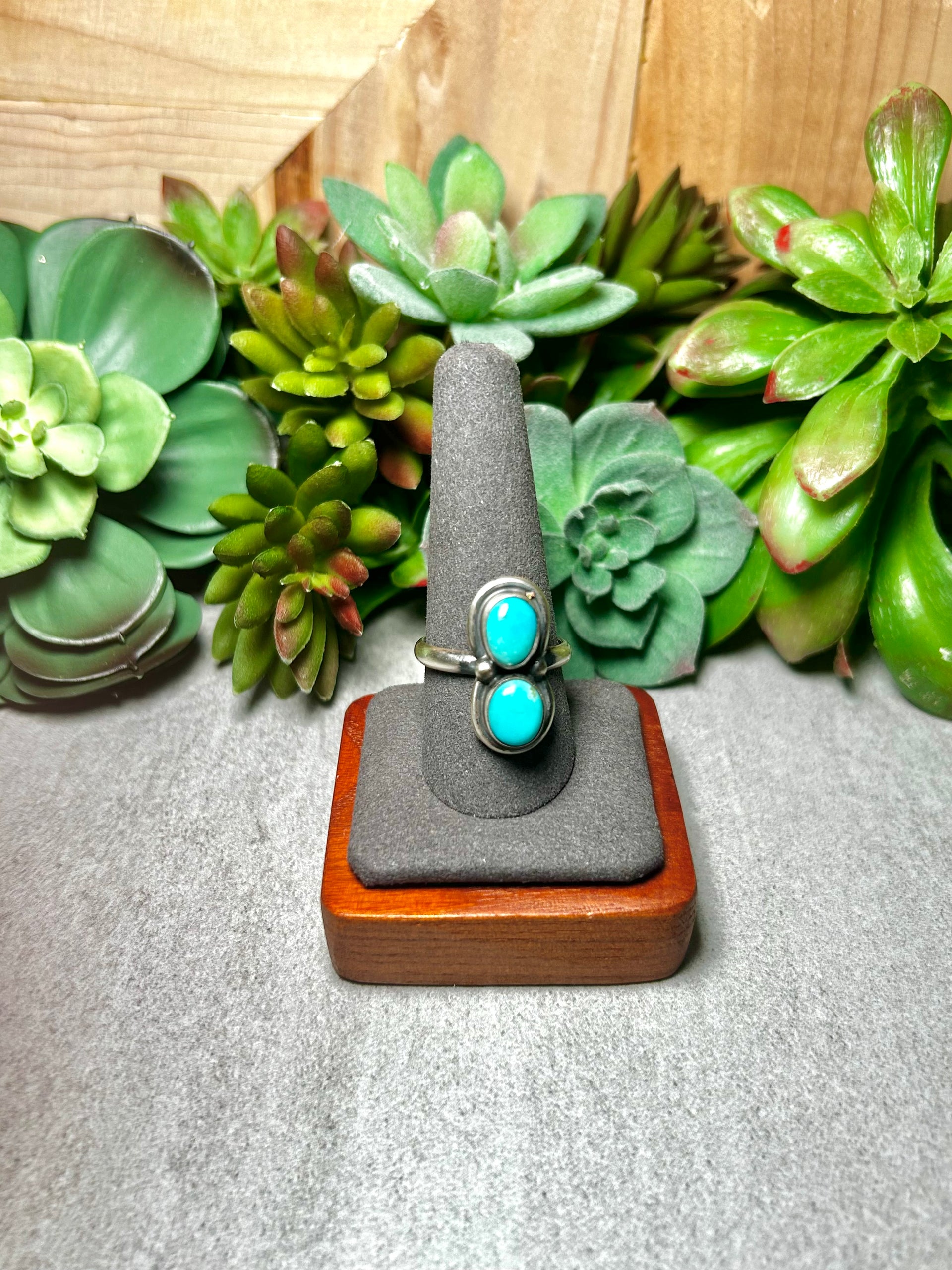 Antionette Martinez Kingman Turquoise & Sterling Silver Ring Size 10.25