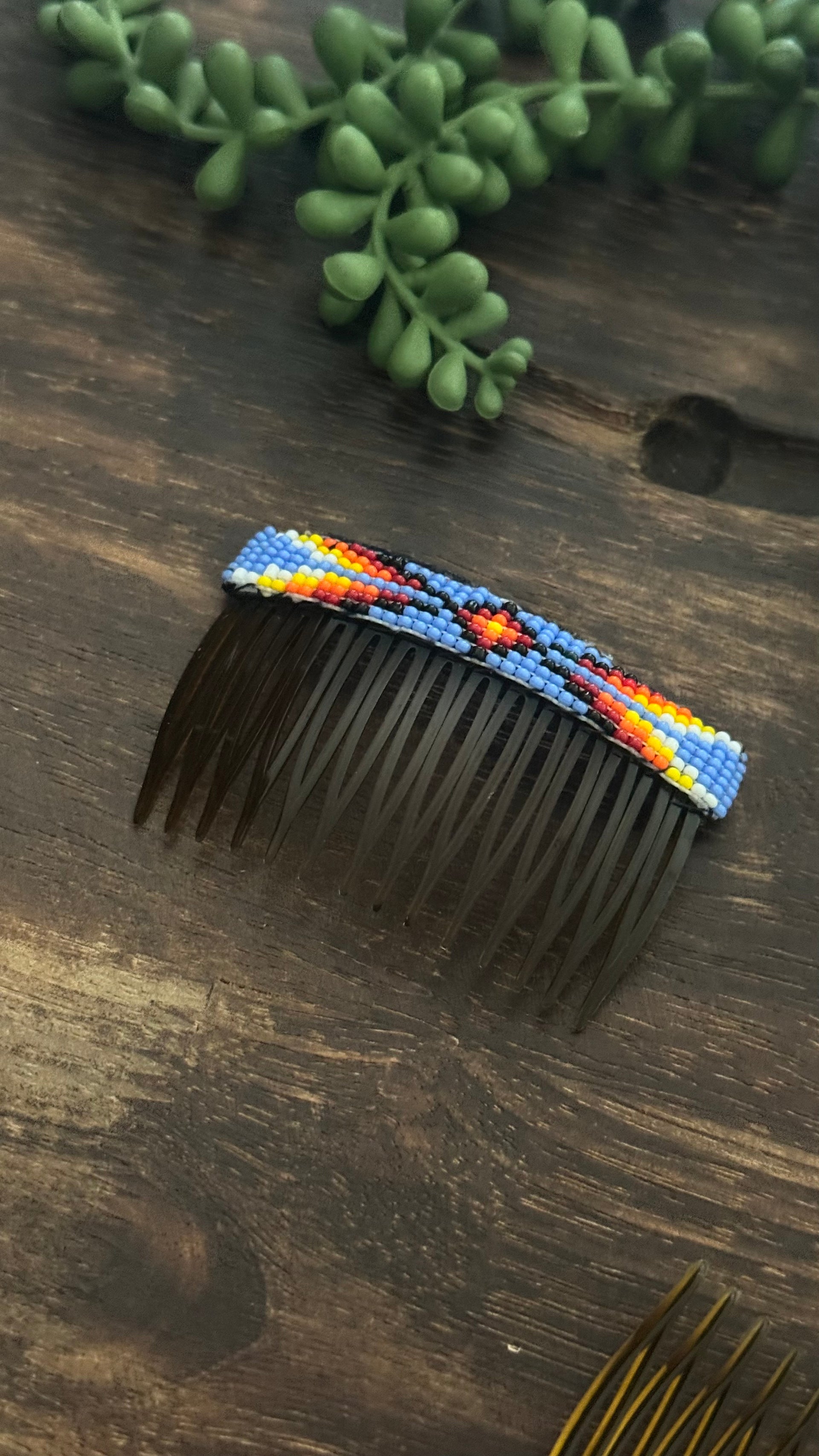 Navajo Made Beaded Hair Combs