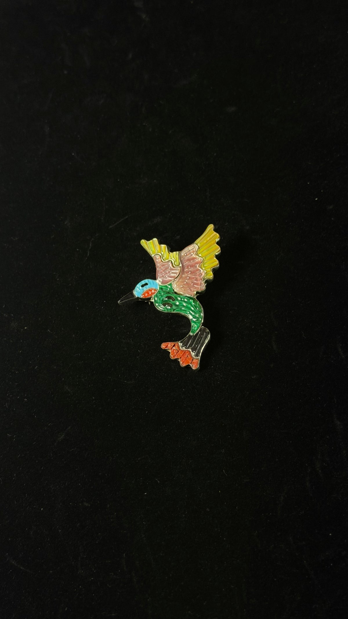 Tamara Pinto Multi Stone & Sterling Silver Cobblestone Hummingbird Pendant/Pin