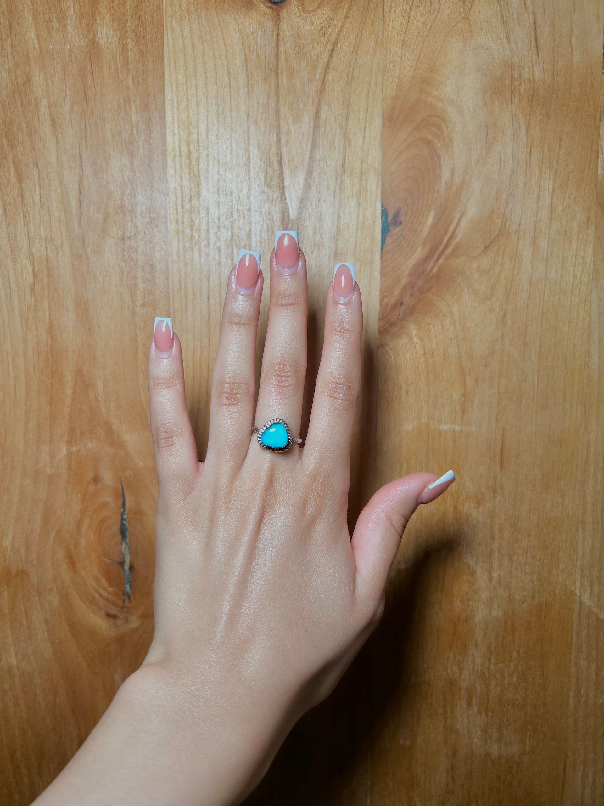 Navajo Made Kingman Turquoise & Sterling Silver Ring