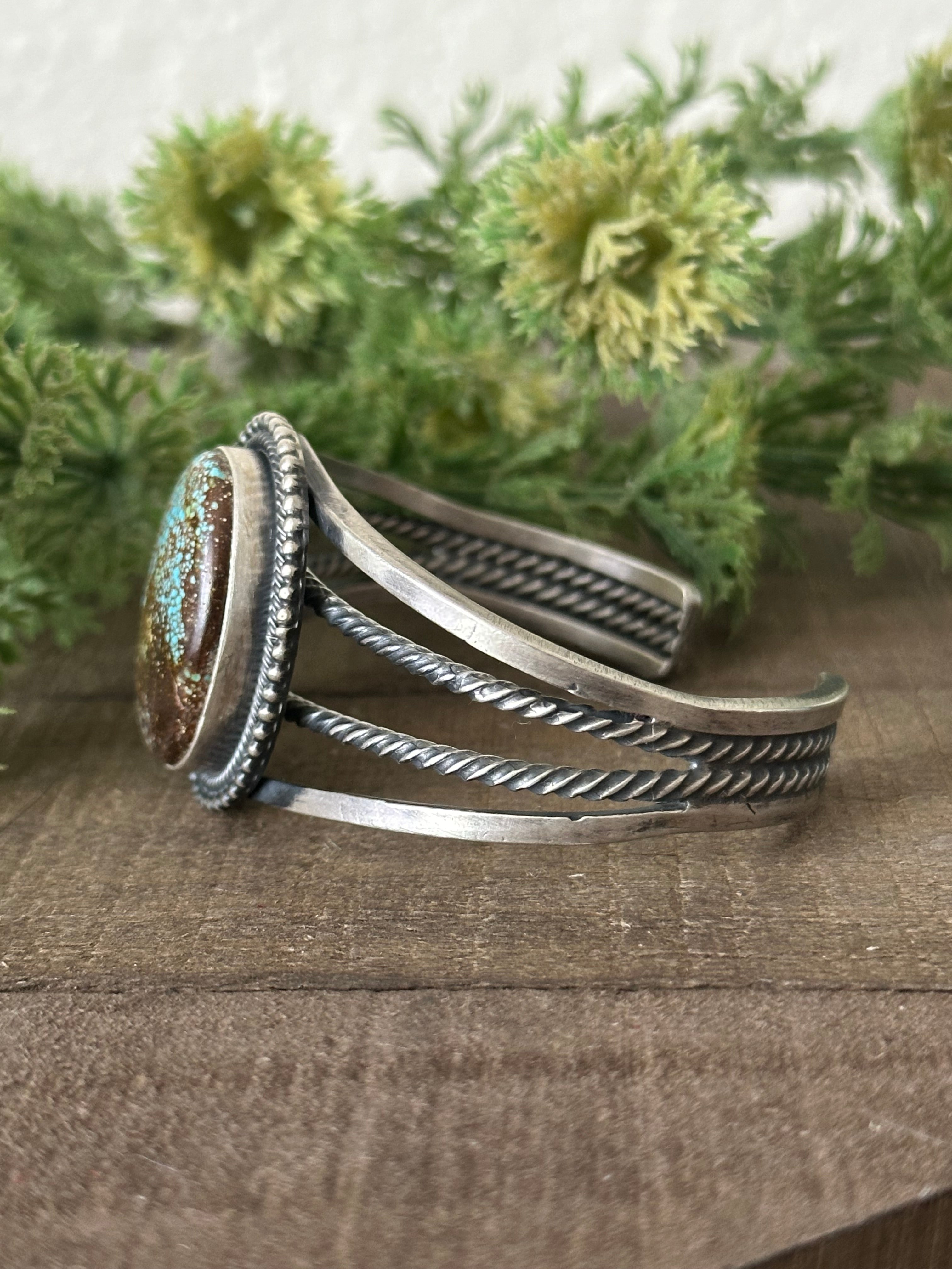 Darrin Livingston #8 Turquoise & Sterling Silver Cuff Bracelet