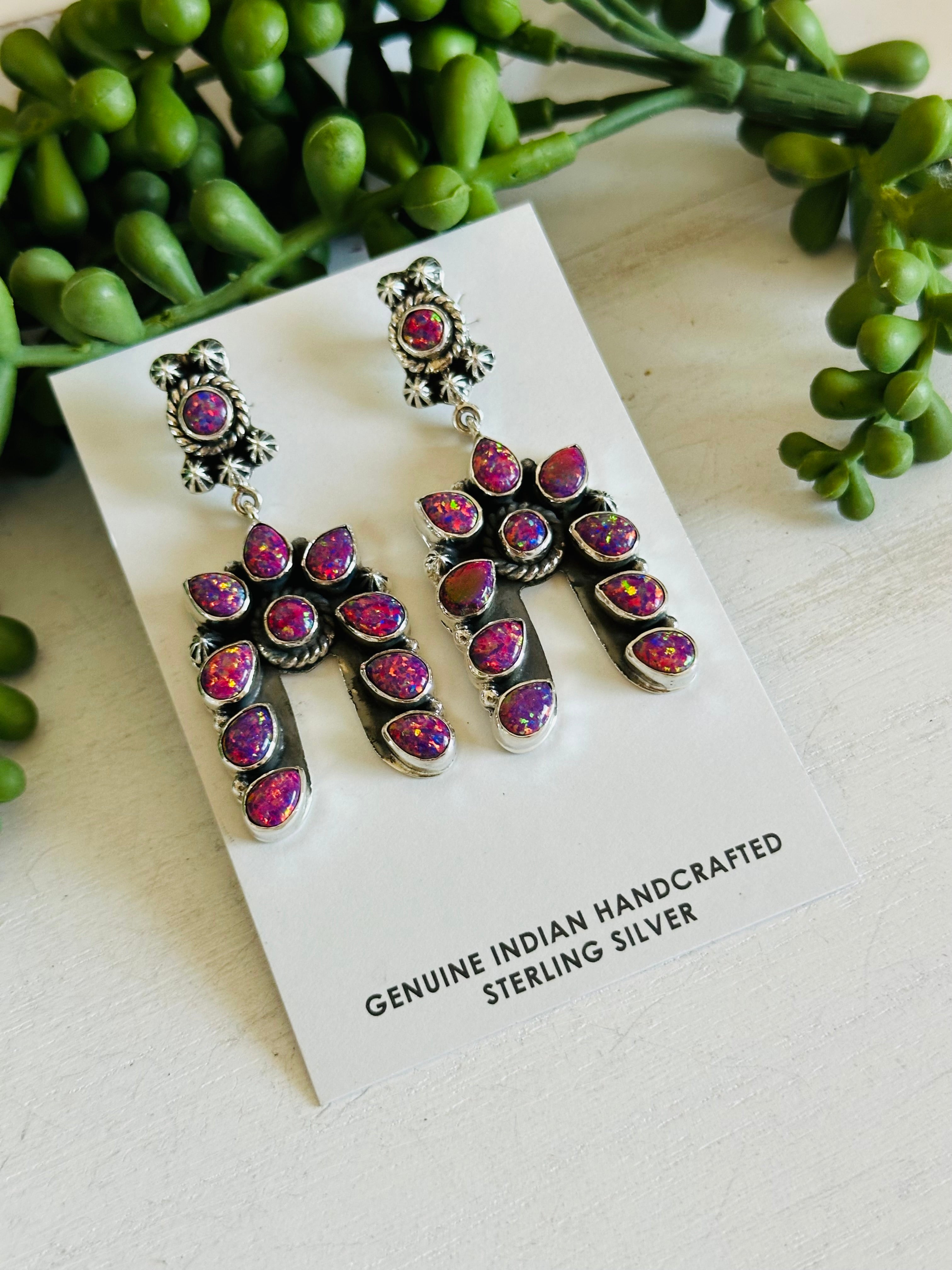 TTD “The Storm” Pink Opal & Sterling Silver Earrings