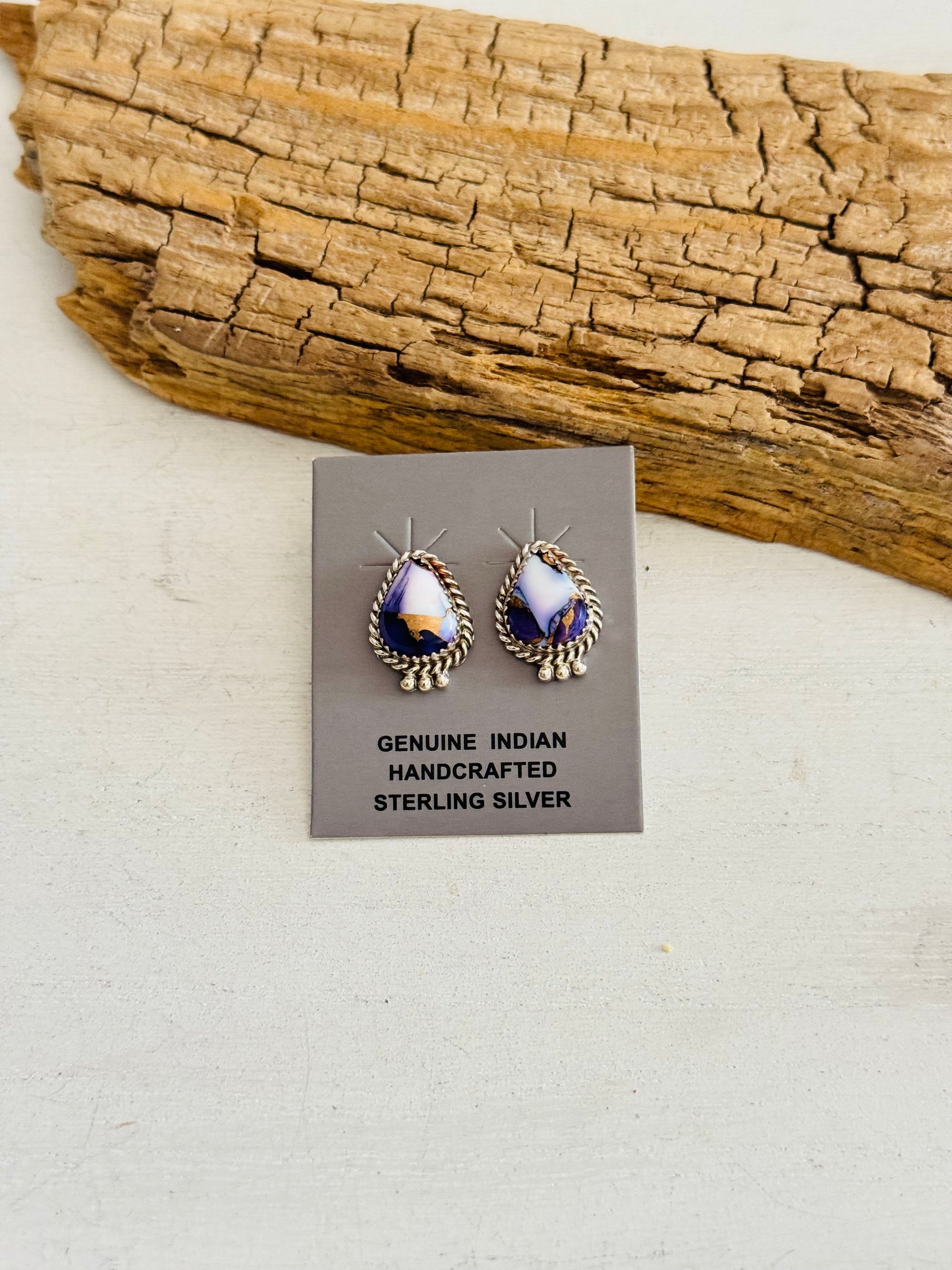 Trish Largo Purple Mohave Composite & Sterling Silver Post Earrings
