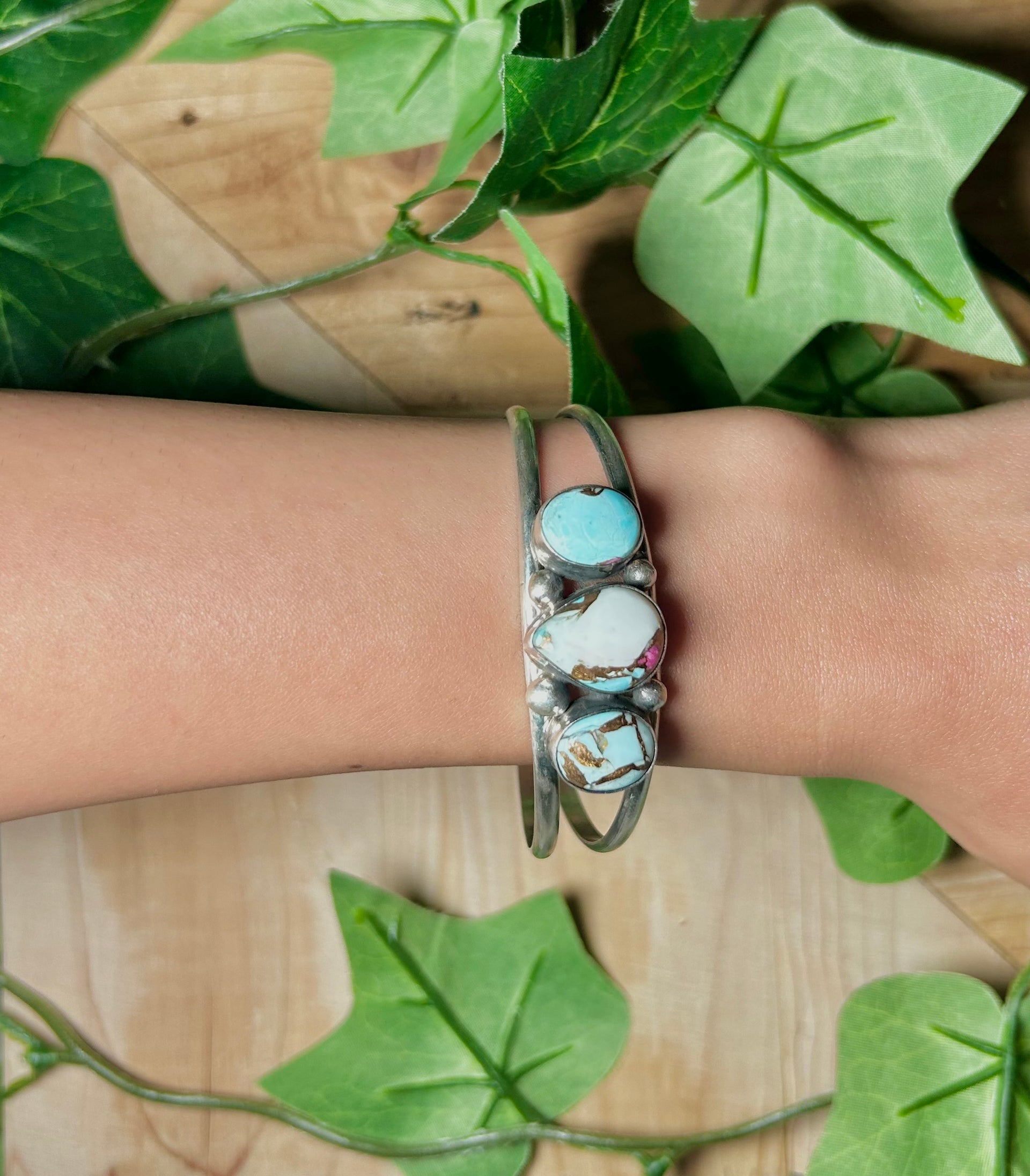 Augustine Largo Cotton Dahlia & Sterling Silver Cuff Bracelet