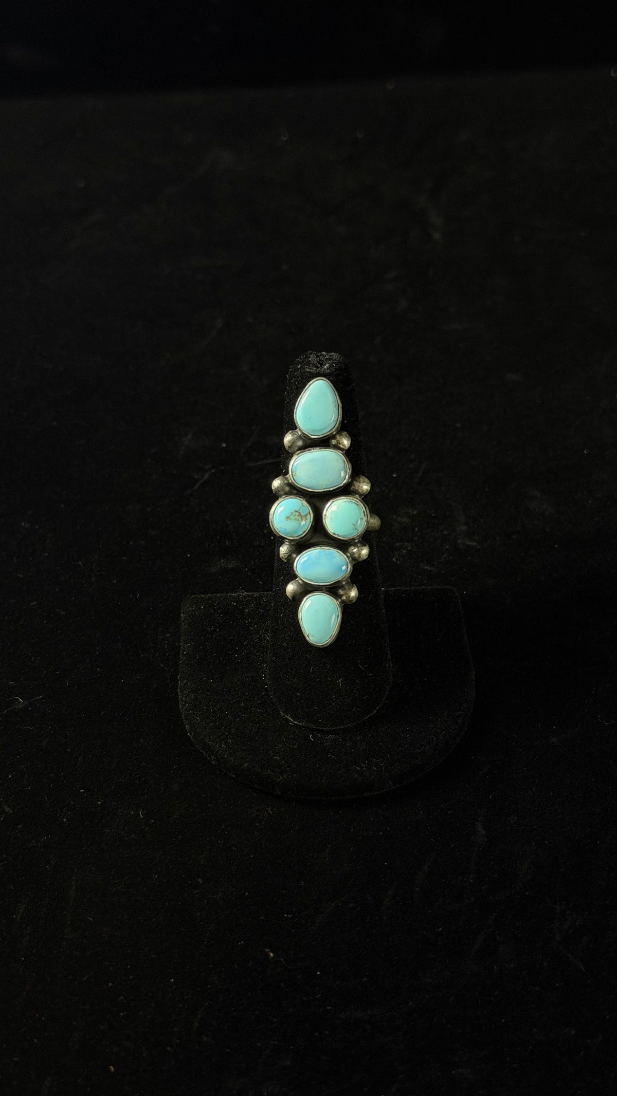 Jameson Garcia Golden Hill Turquoise & Sterling Silver Size 6.75 Cluster Ring