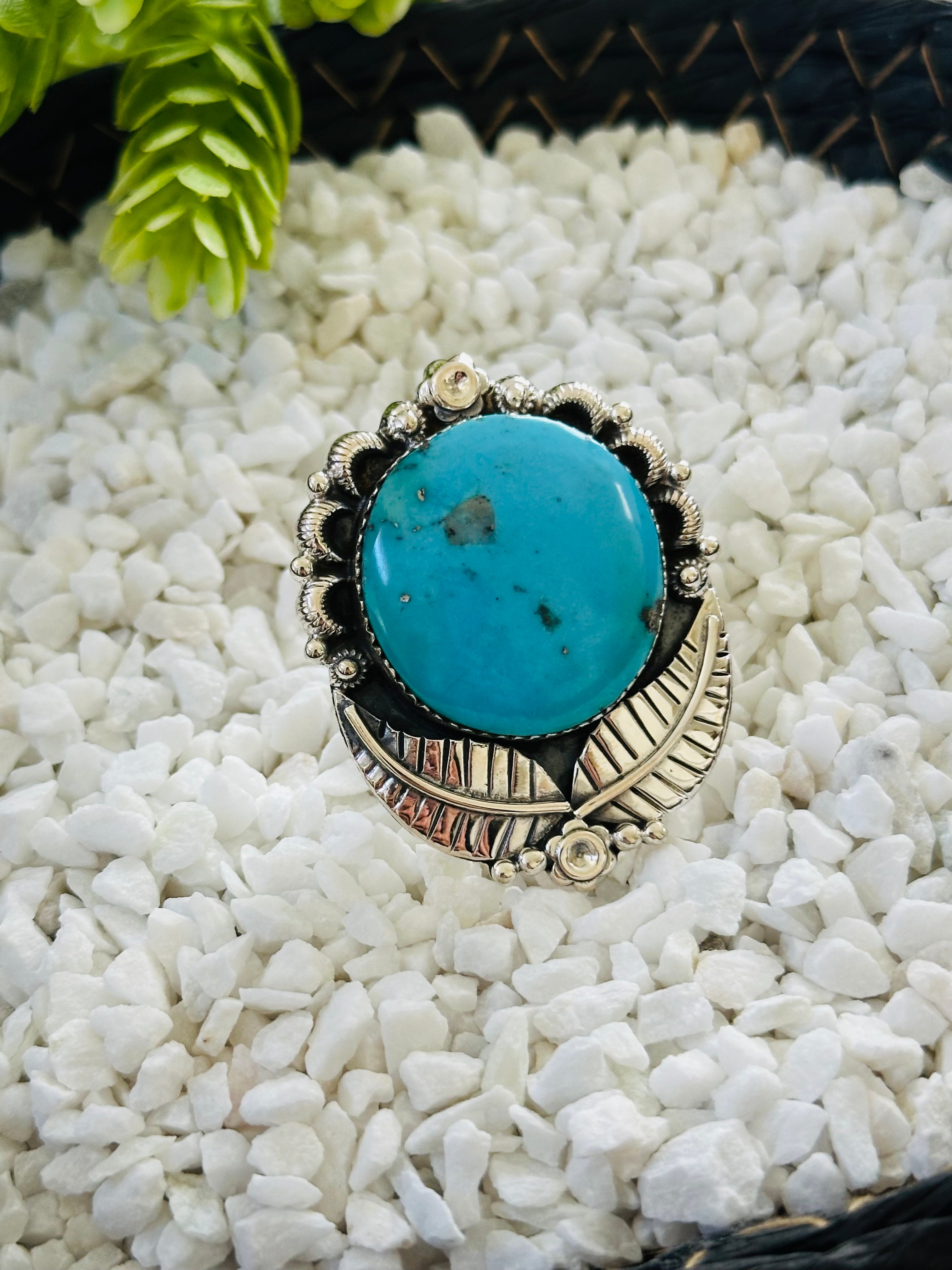 TTD “Retro” Kingman Turquoise & Sterling Silver Adjustable Ring